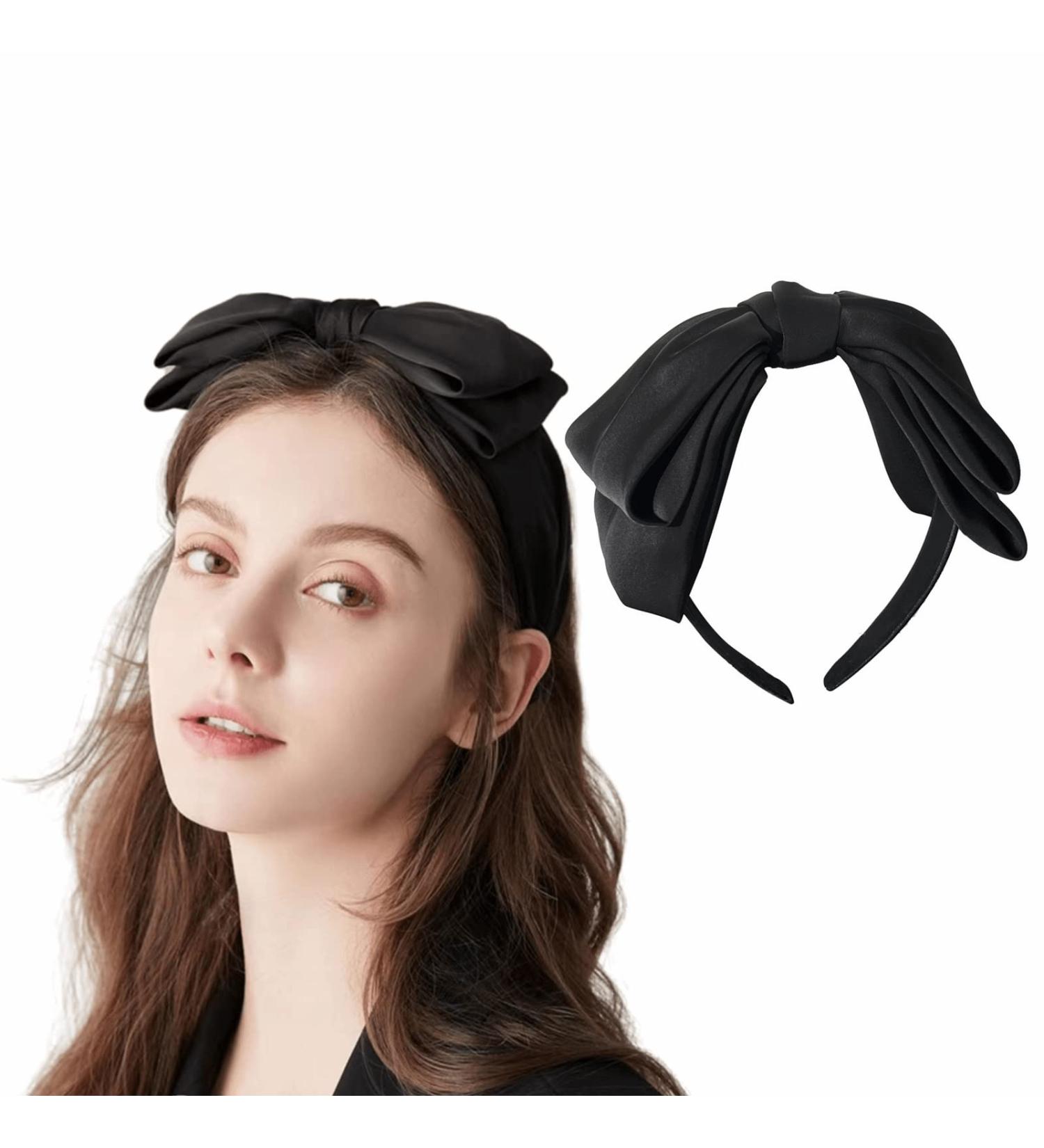 Uchyius Big Bowknot Headband for Women and Girls - Cute Black Hair Accessory - Buy Online on GoSupps.com