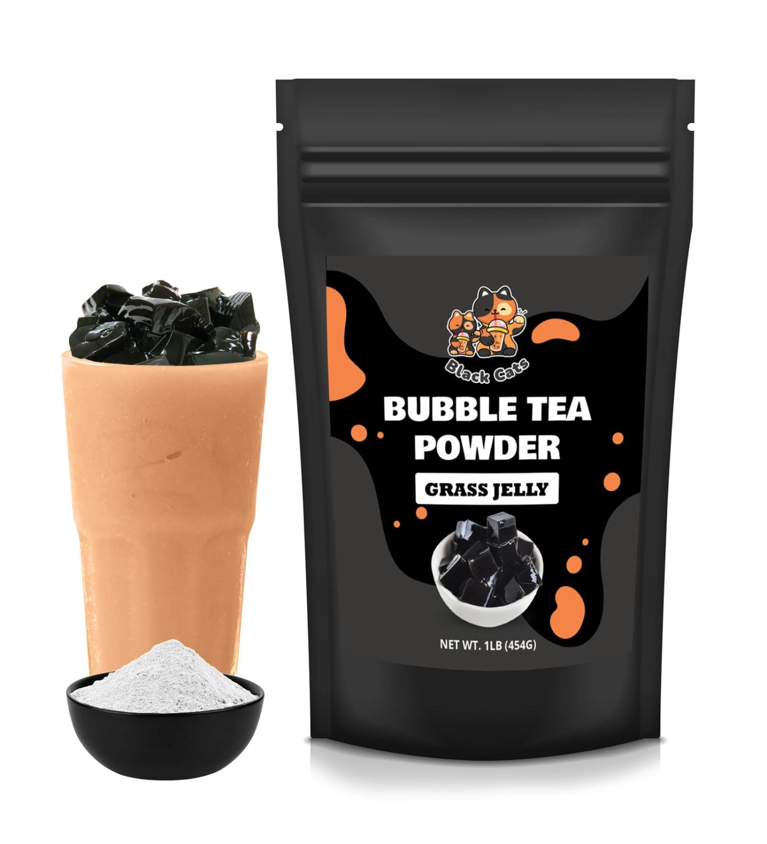 Bubble Tea Powder Kit | Grass Jelly Mix | 1LB (454g) | 18 Servings | Instant Boba Drink Mix for Smoothies and Tapioca Pearl Milk Tea - Buy Online on GoSupps.com