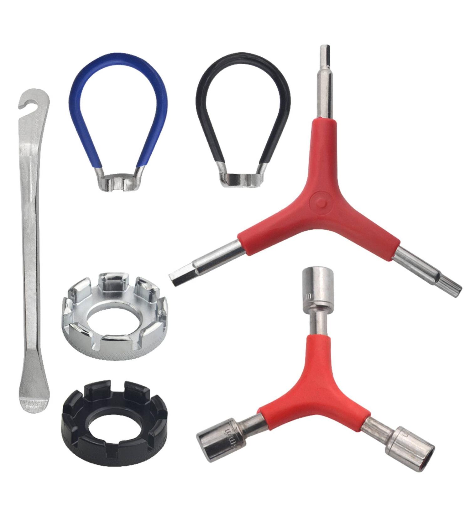 XINMEIWEN Bike Spoke Wrench Tool Kit - 5Pcs | Includes Rubber Handle Wrench & Rim Truing Tool | Bike Repair Essentials - Buy Online on GoSupps.com
