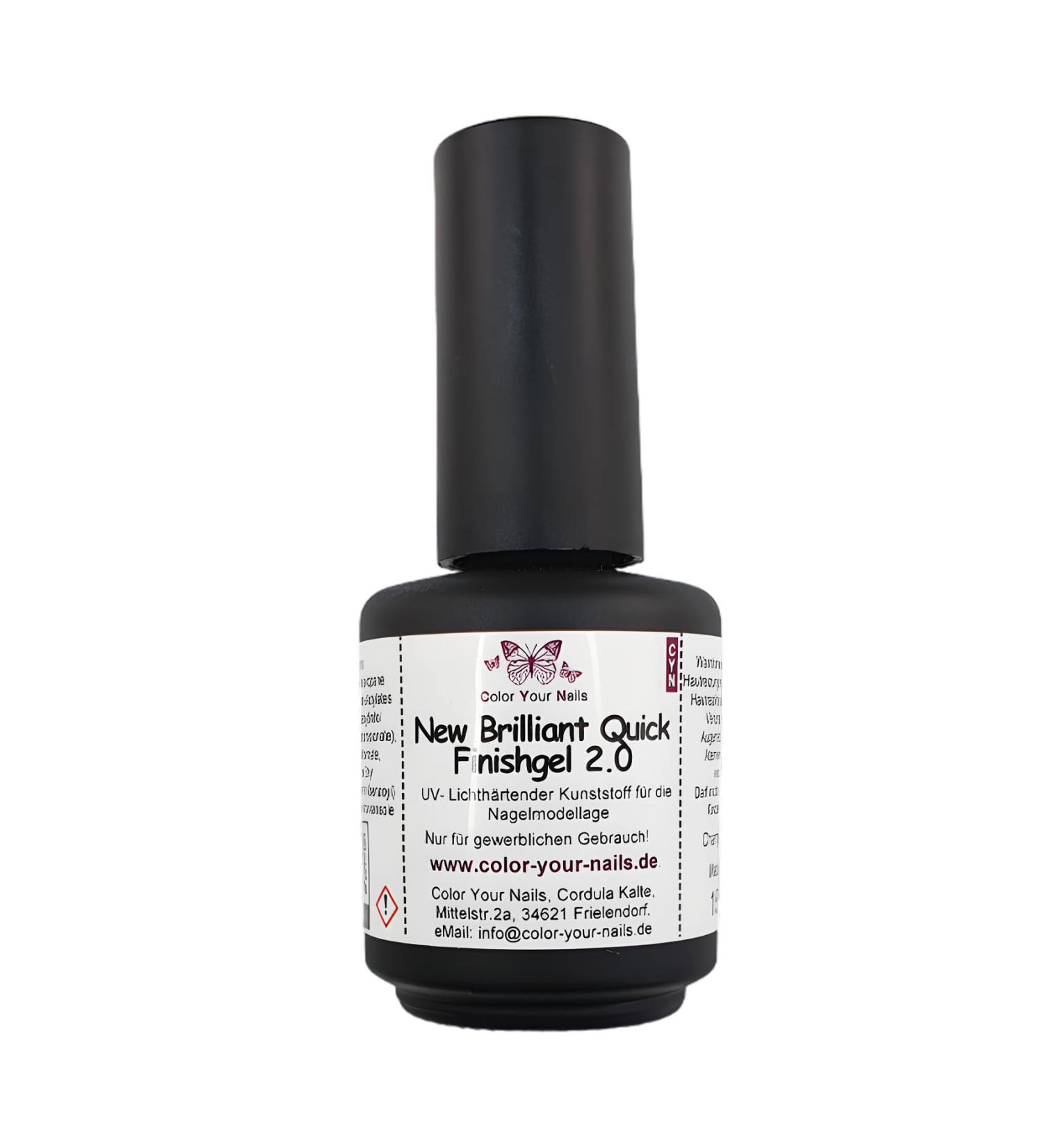 Buy New Brilliant Quick Finishgel 2.0 - Medium Viscosity Gloss Gel Top Coat | Long-Lasting High Gloss Finish | Made in Germany (15ml) - Buy Online on GoSupps.com