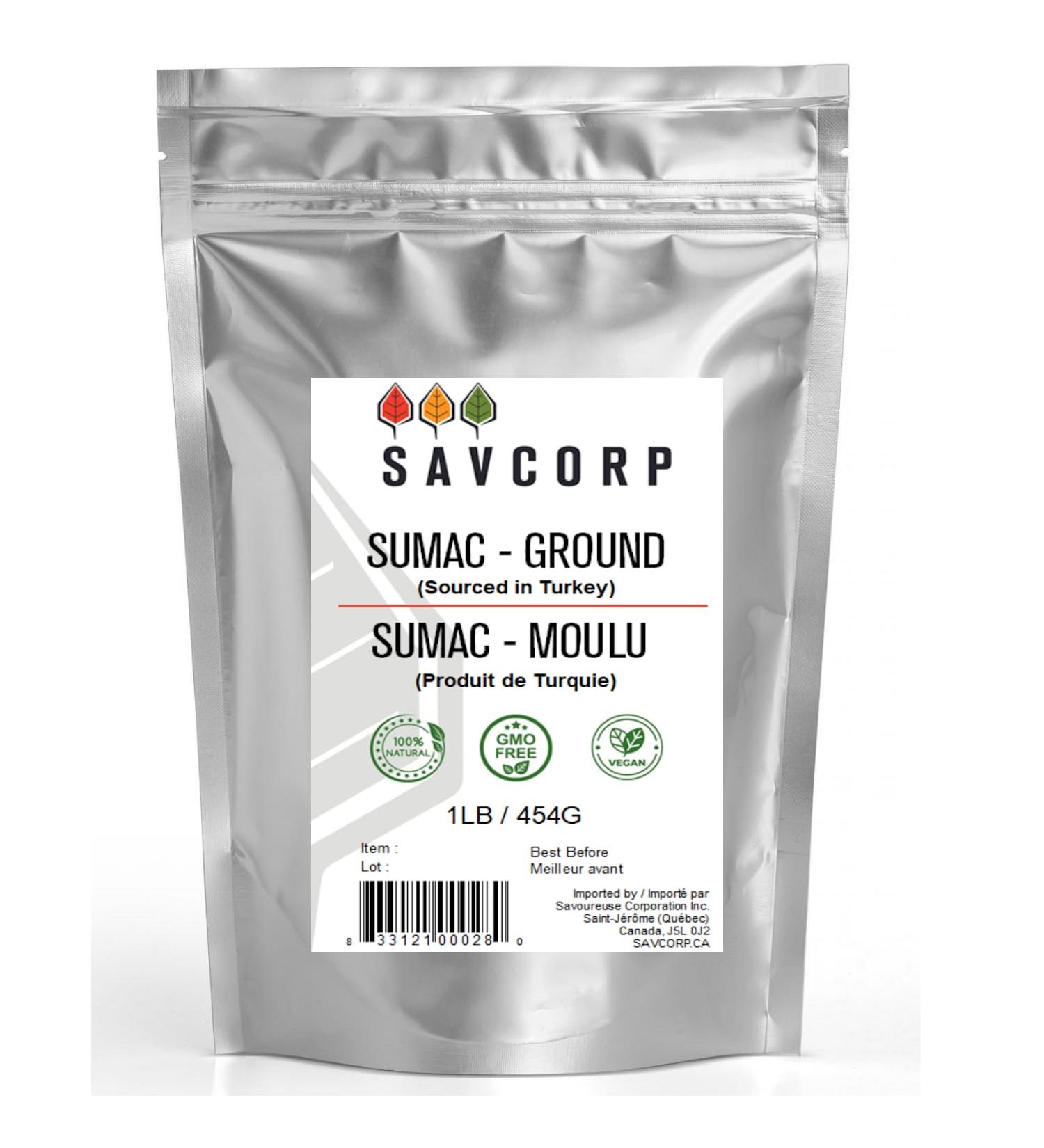 454g (1 lb) 100% Pure Natural Sumac | Premium Quality | No Gmo No Irradiation | Spice Seasoning | Turkish Sumak | Vegan | Resealable Bag - Buy Online on GoSupps.com
