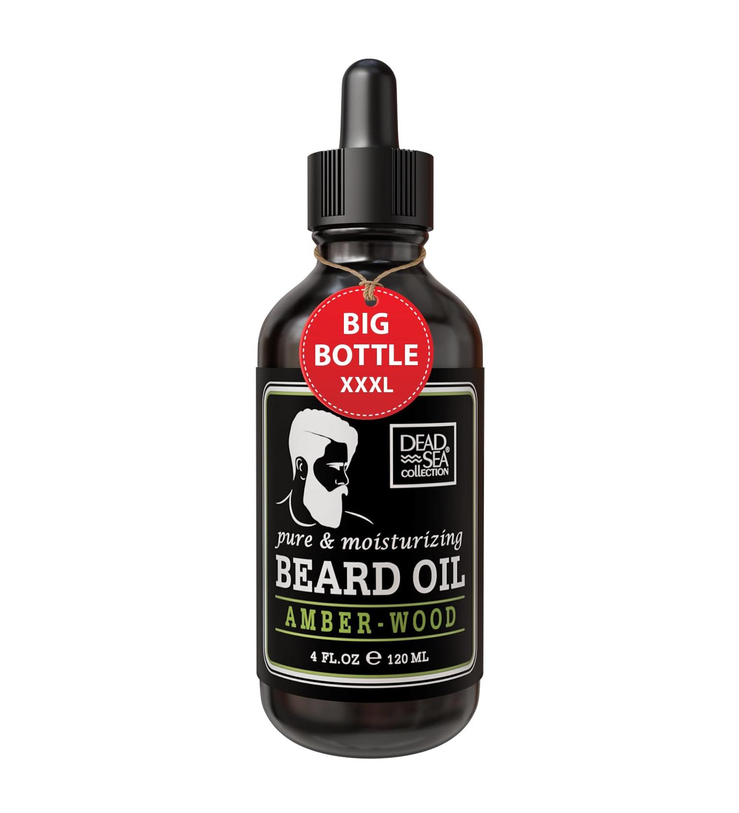 Dead Sea Collection Amber Wood Scented Beard Oil for Men - Nourishing Beard Care & Mustache Moisturizer - 4 Fl. Oz - Buy Online on GoSupps.com
