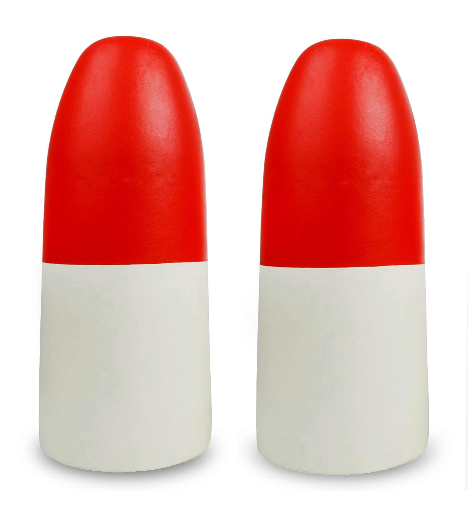 OROOTL Crab Trap Buoy Float 6x14 Inch - Pack of 2 | Fishing Marker Buoys for Kayak, Canoe, Boat, Crab Pots, Shrimp Trap - Red White Color - Buy Online on GoSupps.com