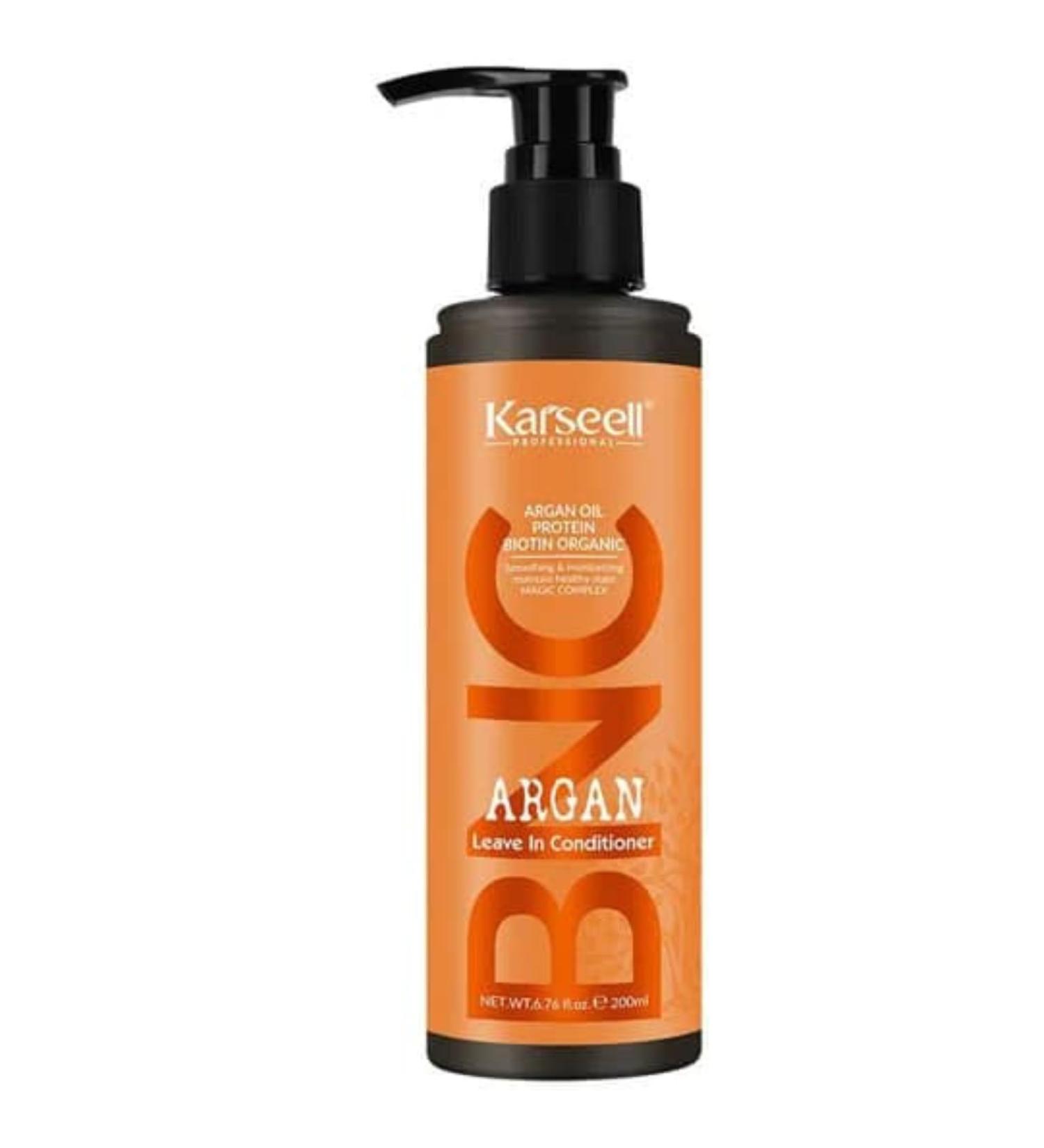 KARSEELL- Leave-in hair conditioner - Argan oil proteins and biotin - Conditions dry and damaged hair frizzy hair - Detangling - Softness and intense shine 200ml. - Buy Online on GoSupps.com