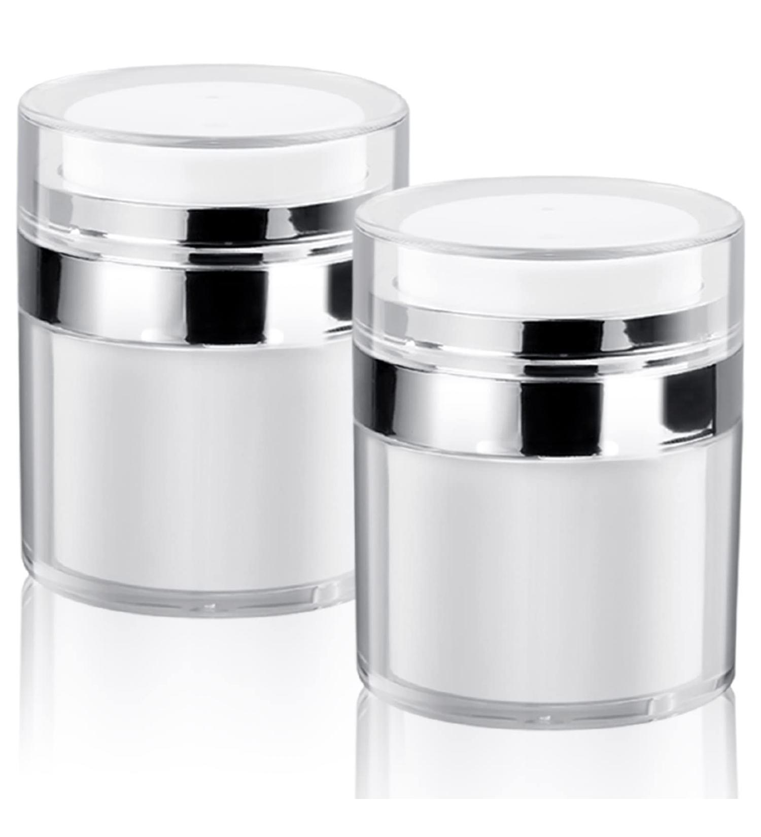 2PCS Cream Jar Vacuum Bottle 30ml Refillable Cosmetic Air Pump Jars - Portable Travel Container for Lotions & Creams - Buy Online on GoSupps.com