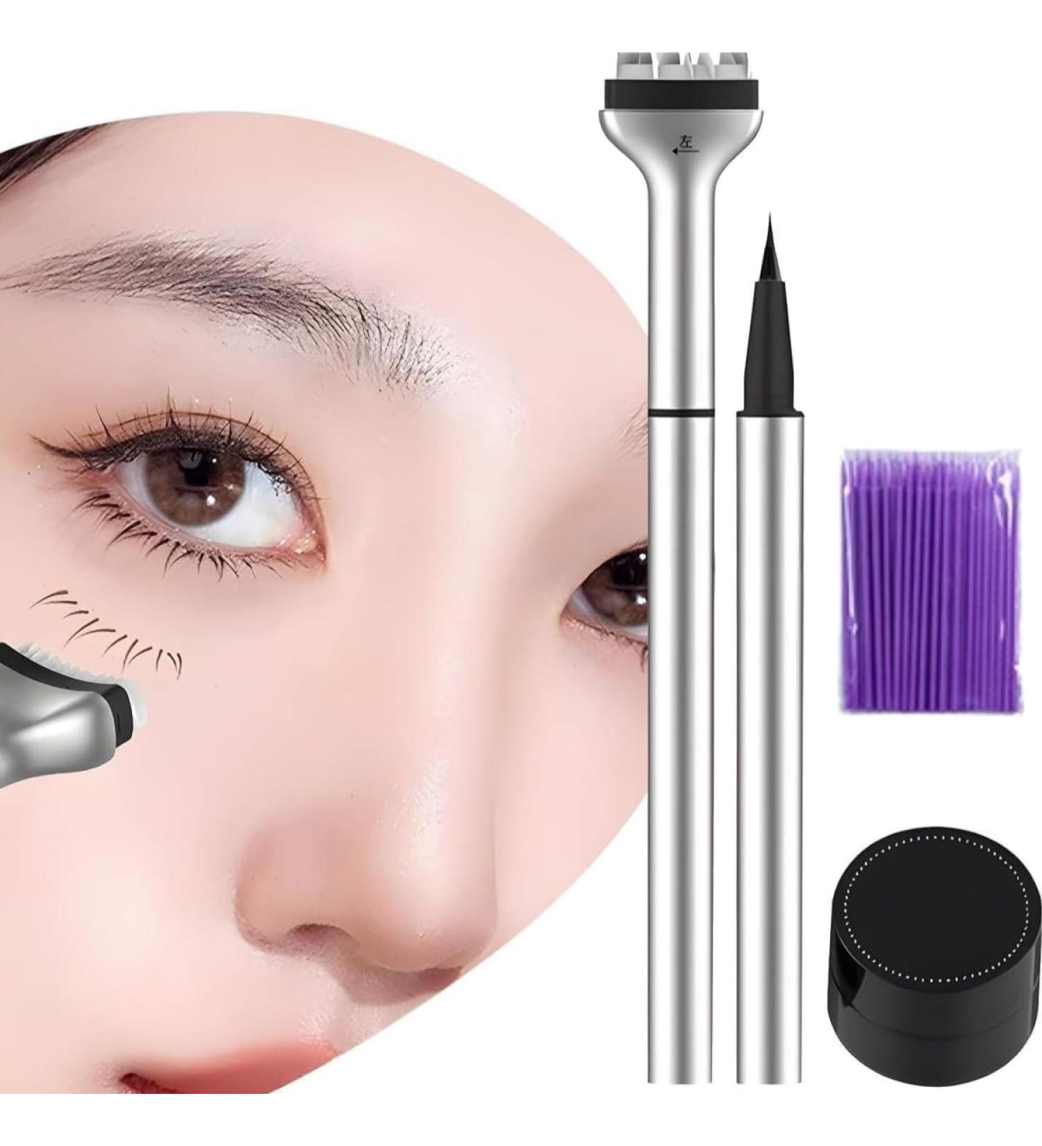 Lower Lash Stamp Silicone Eyelash Stamp Lower Eyelash Stamps Quick Eye Makeup Tool - Lower Lash Stamp with Ink Eye Makeup Tool Natural Look for Make Up Beginner (Black+Brown) - Buy Online on GoSupps.com