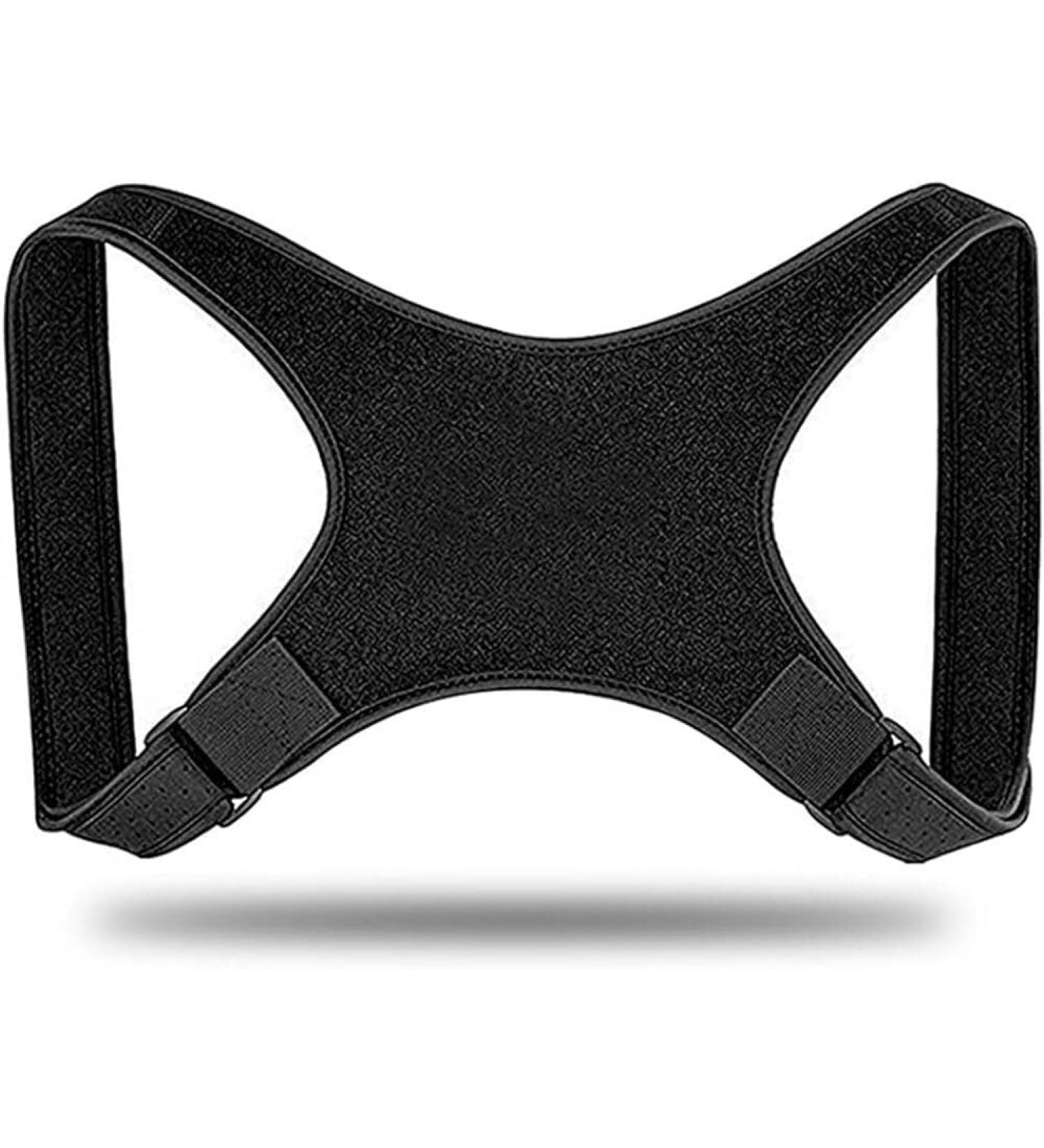Posture Corrector for Back & Shoulder Support - Adjustable Spine Brace for Pain Relief | One Size Black - Buy Online on GoSupps.com