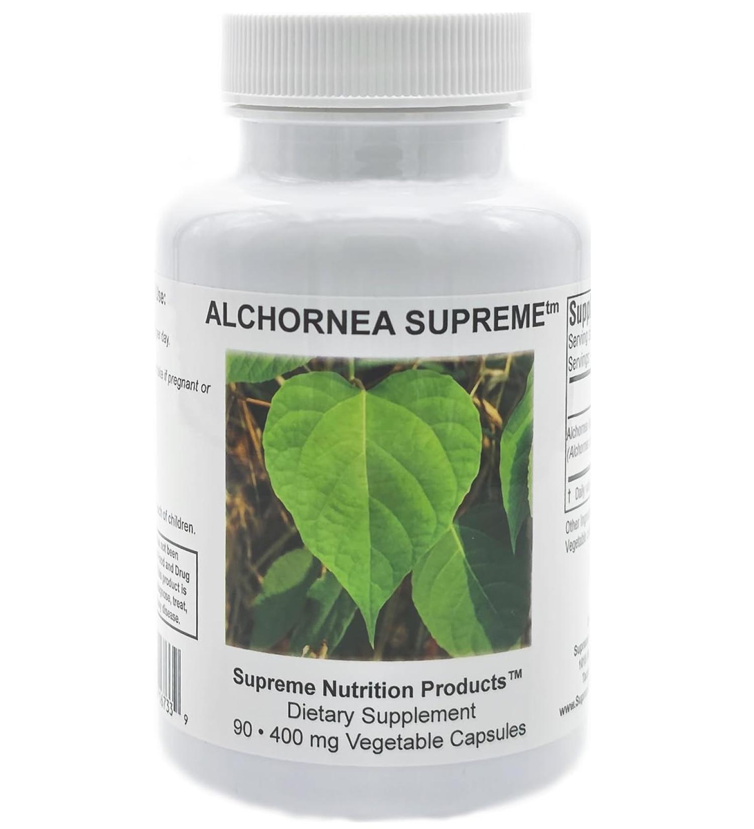 Supreme Nutrition Alchornea Supreme 90 Pure Alchornea Leaf Vegetarian Capsules 90 Count (Pack of 1)