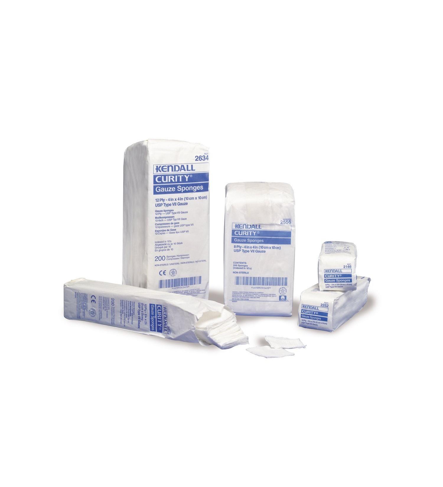 Kendall Curity Gauze Sponges Nonsterile 8X4 12Ply 100% Cotton - - Model 2835 by Kendall/Covidien