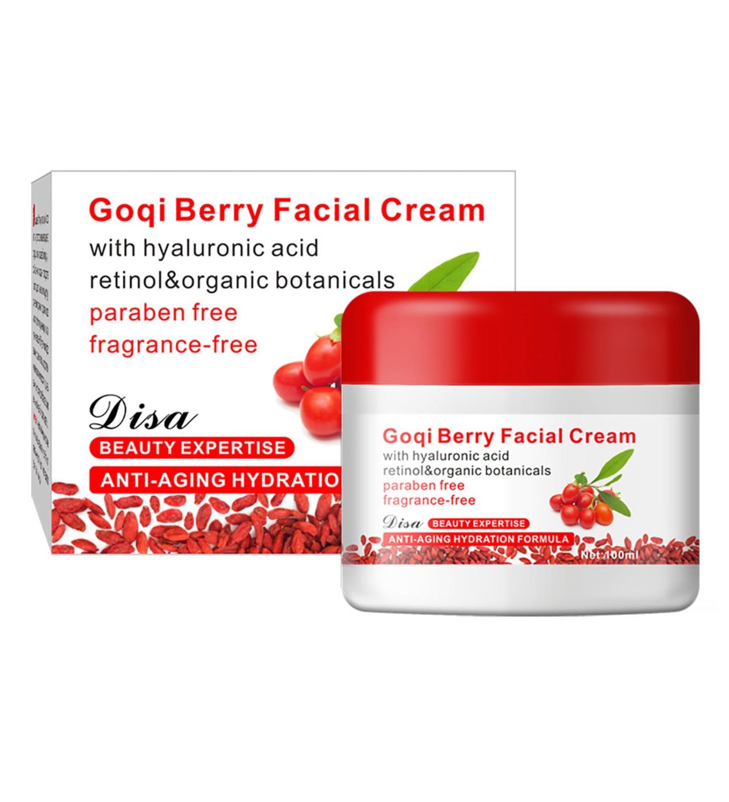Goji Berry Facial Cream - Organic Moisturizing Face Cream for Dry Skin | Lasting Hydration & Anti-Wrinkle Benefits - Buy Online on GoSupps.com