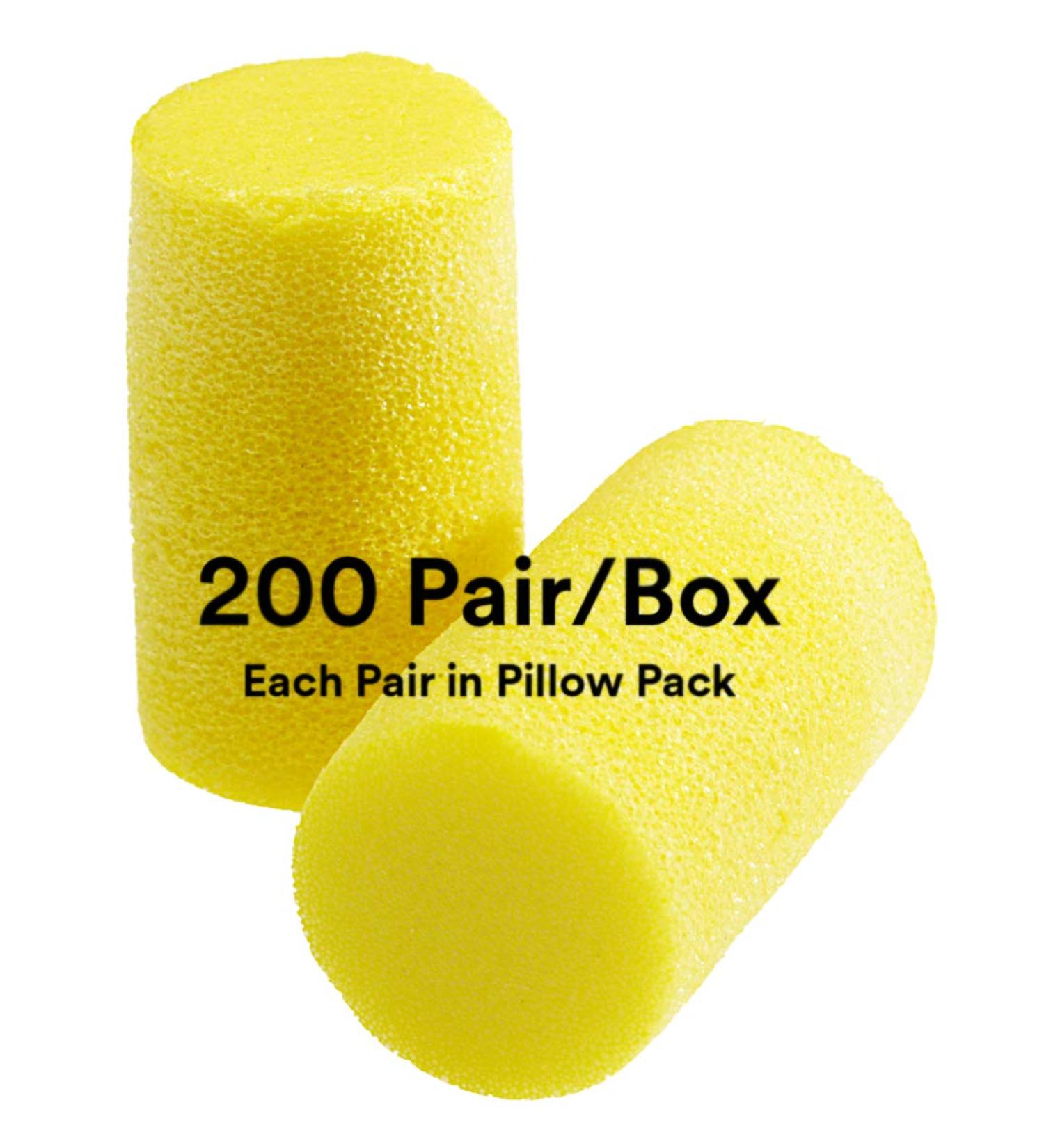 3M Ear Plugs 200 Pairs/Box E-A-R Classic Plus 310-1101 Uncorded Disposable Foam NRR 33 For Drilling Grinding Machining Sawing Sanding Welding Slightly Longer Ear Plug 1 Pair/Pillow Pack Yellow - Buy Online on GoSupps.com