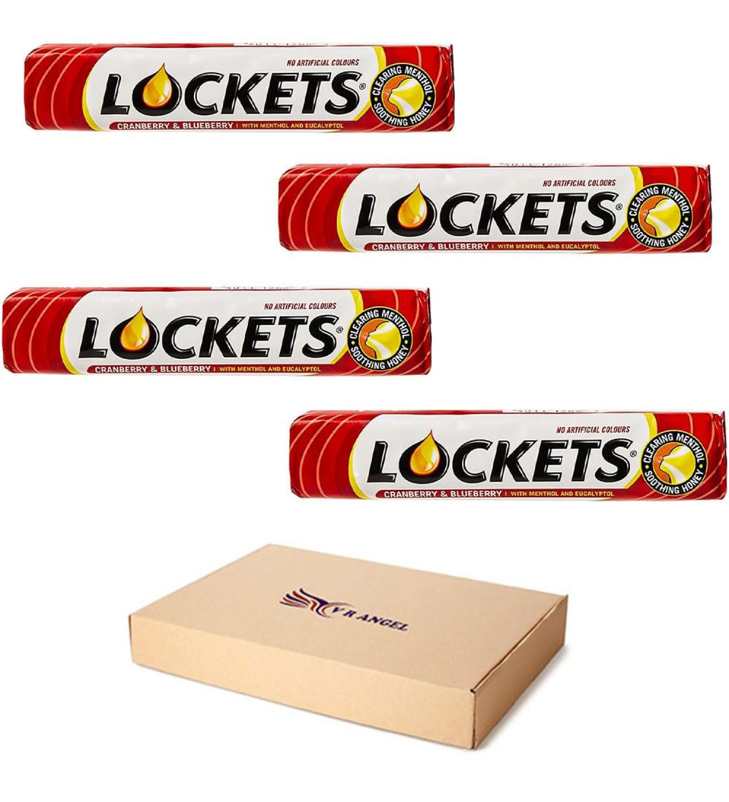 Lockets Lozenges 4 x 41g Cranberry & Raspberry Flavor - VR Angel - Soothing Sweets for Cool Refreshment - Buy Online on GoSupps.com