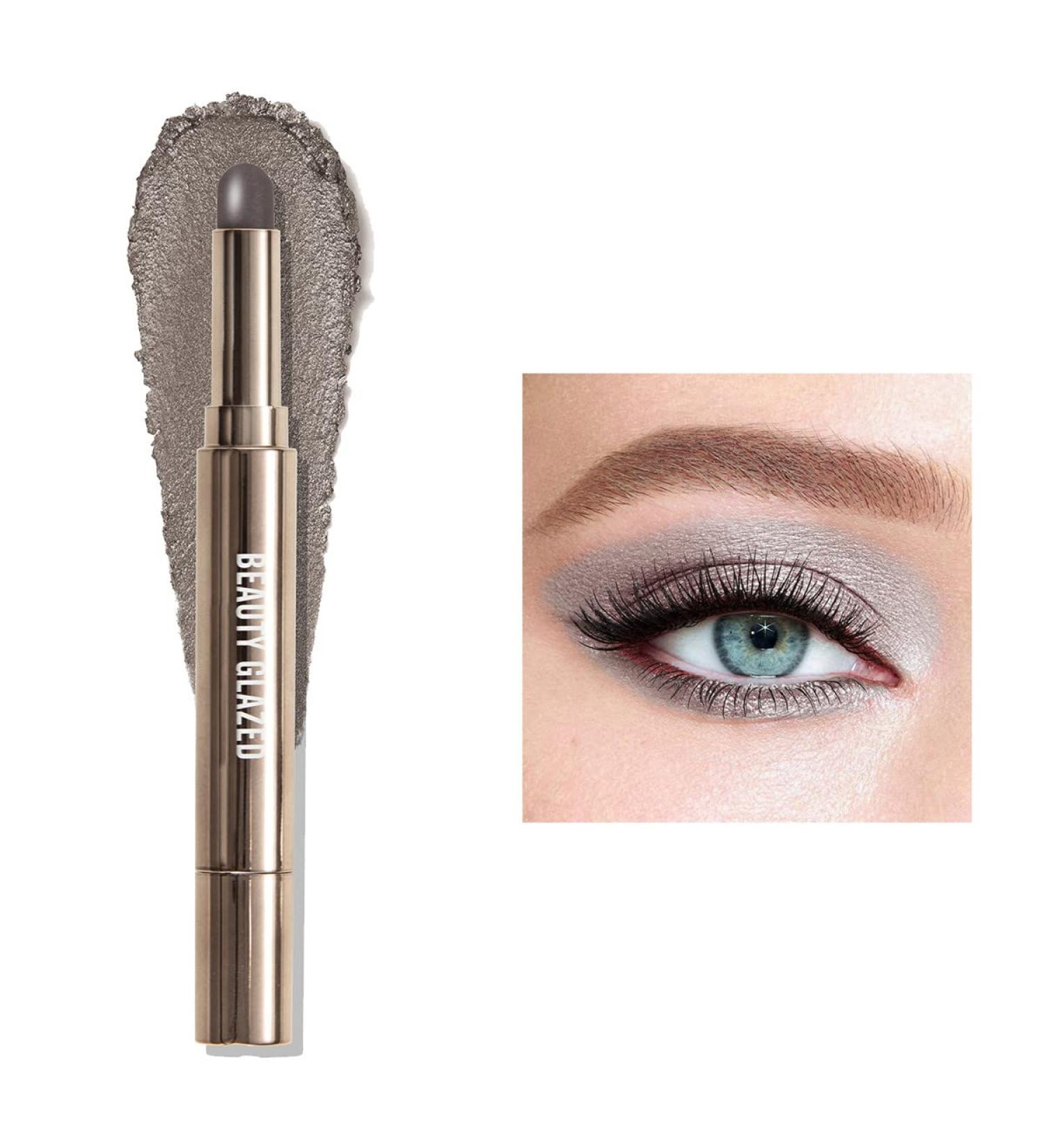 Shimmer Eyeshadow Stick Metallic Creamy Eyeshadow Pencil Crayon Eye Brightener Highlight Makeup Waterproof Long Lasting Cream Eye Shadow (#09 TAUPE) - Buy Online on GoSupps.com