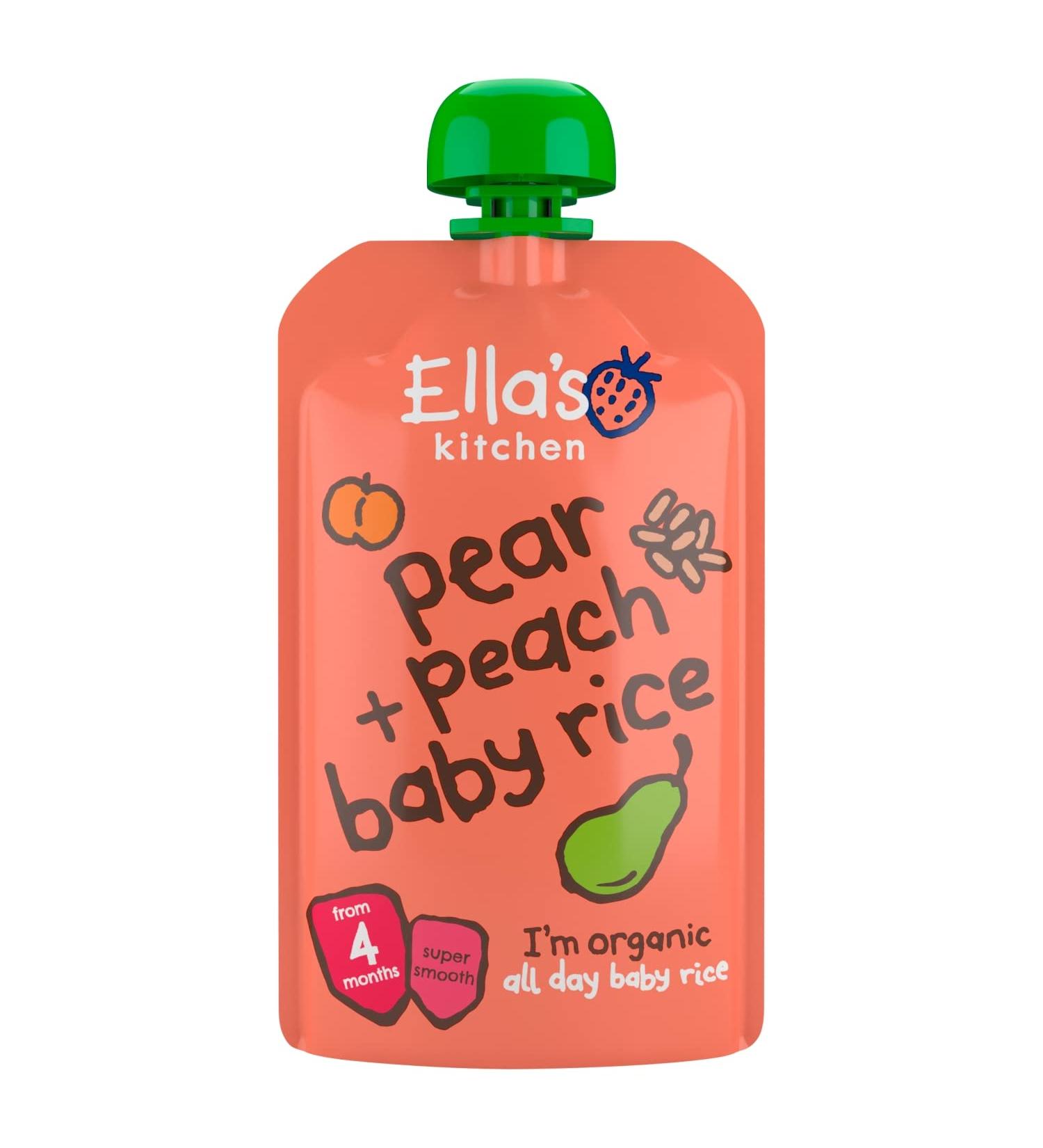 Ella's Kitchen Organic Peaches Pears Baby Rice 120g - Buy Online Now! - Buy Online on GoSupps.com