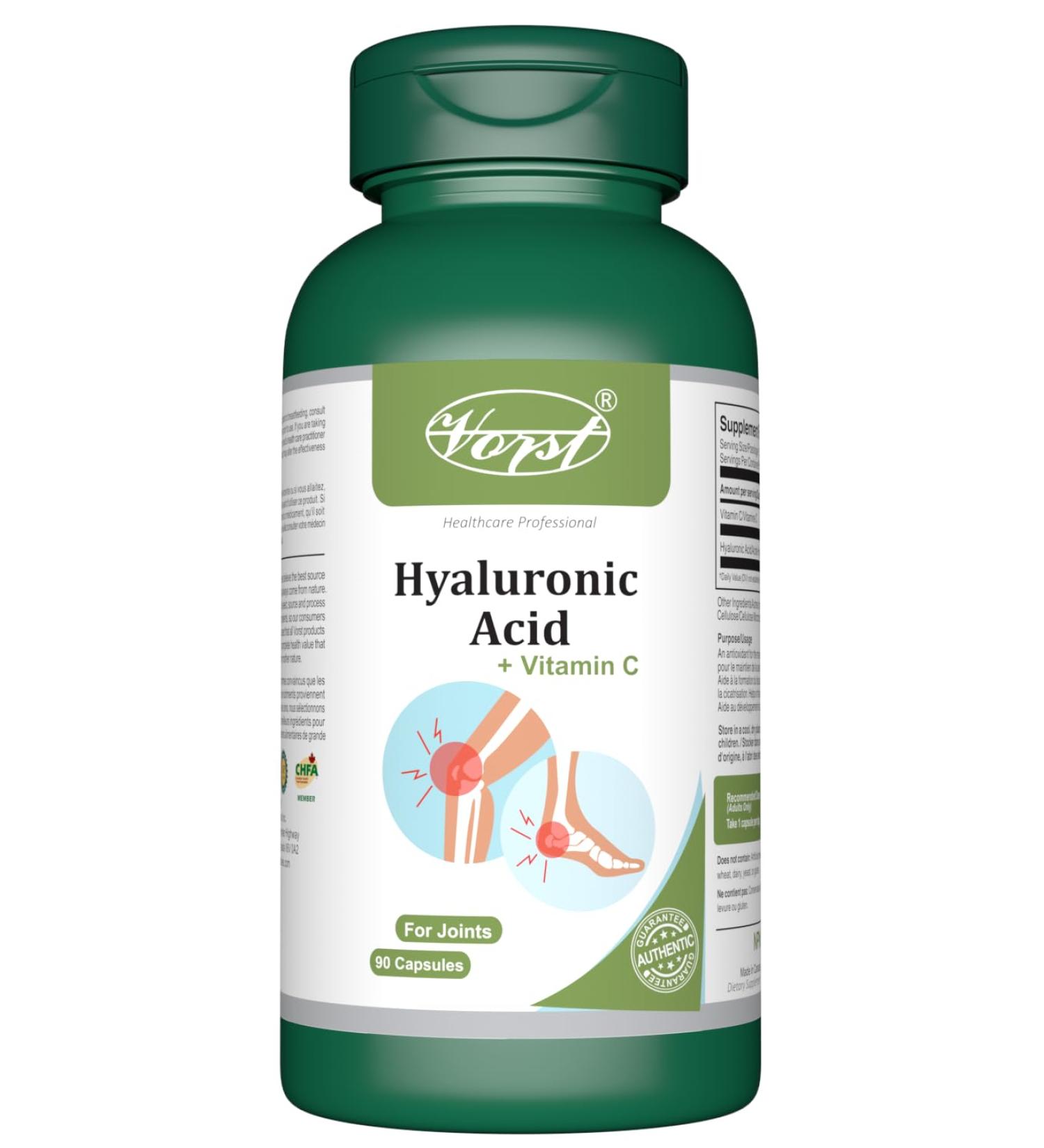 VORST Hyaluronic Acid Supplement for Joints 90 Capsules | Powder Pills | High Molecular Weight | No Injections | 1 Bottle 90 count (Pack of 1) - Buy Online on GoSupps.com