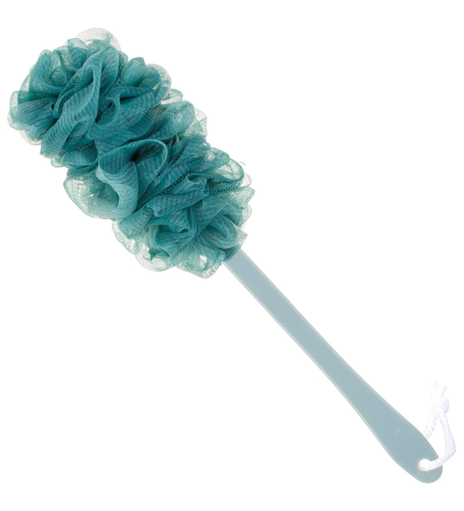 Arswin Long Handle Back Scrubber Loofah - Soft Nylon Mesh Sponge for Men & Women - Exfoliating Body Brush for Shower - Blue - Buy Online on GoSupps.com