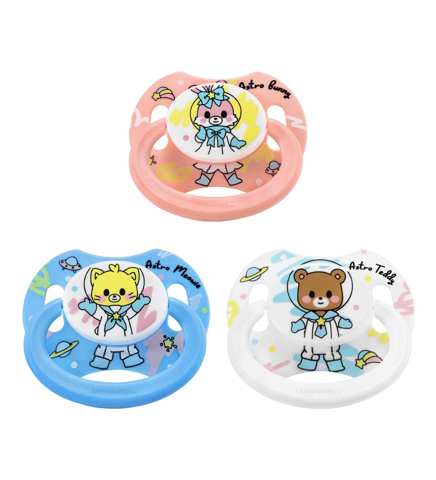 LittleForBig Bigshield Generation-II Adult Pacifiers - Astro Babies Pattern 3 Pack - Buy Online on GoSupps.com