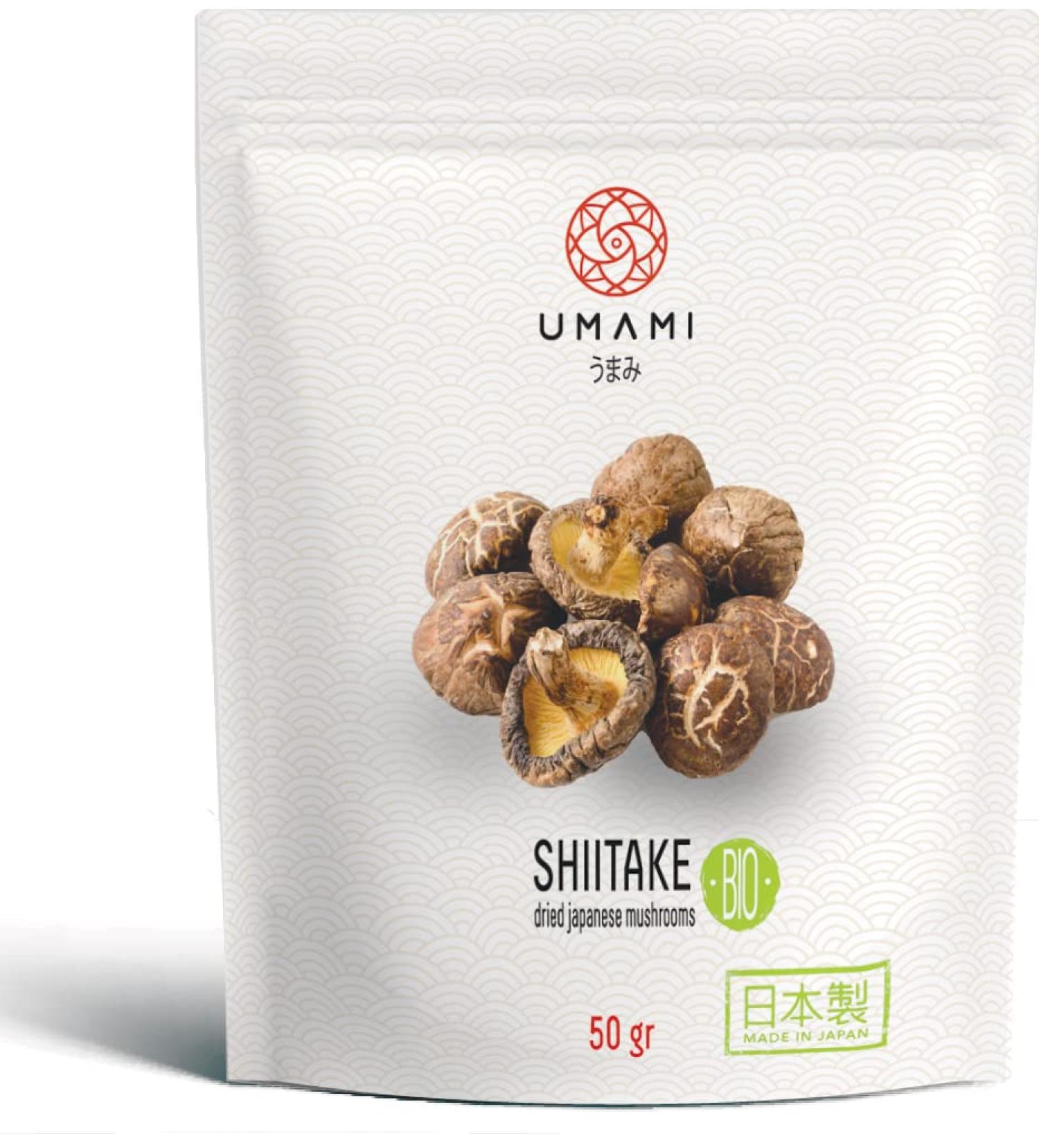  Umami Umami Organic Shiitake Mushrooms grown in Japan 50g - cultivated in the forests of Kyushu growing in Kunugi logs - Buy Online on GoSupps.com