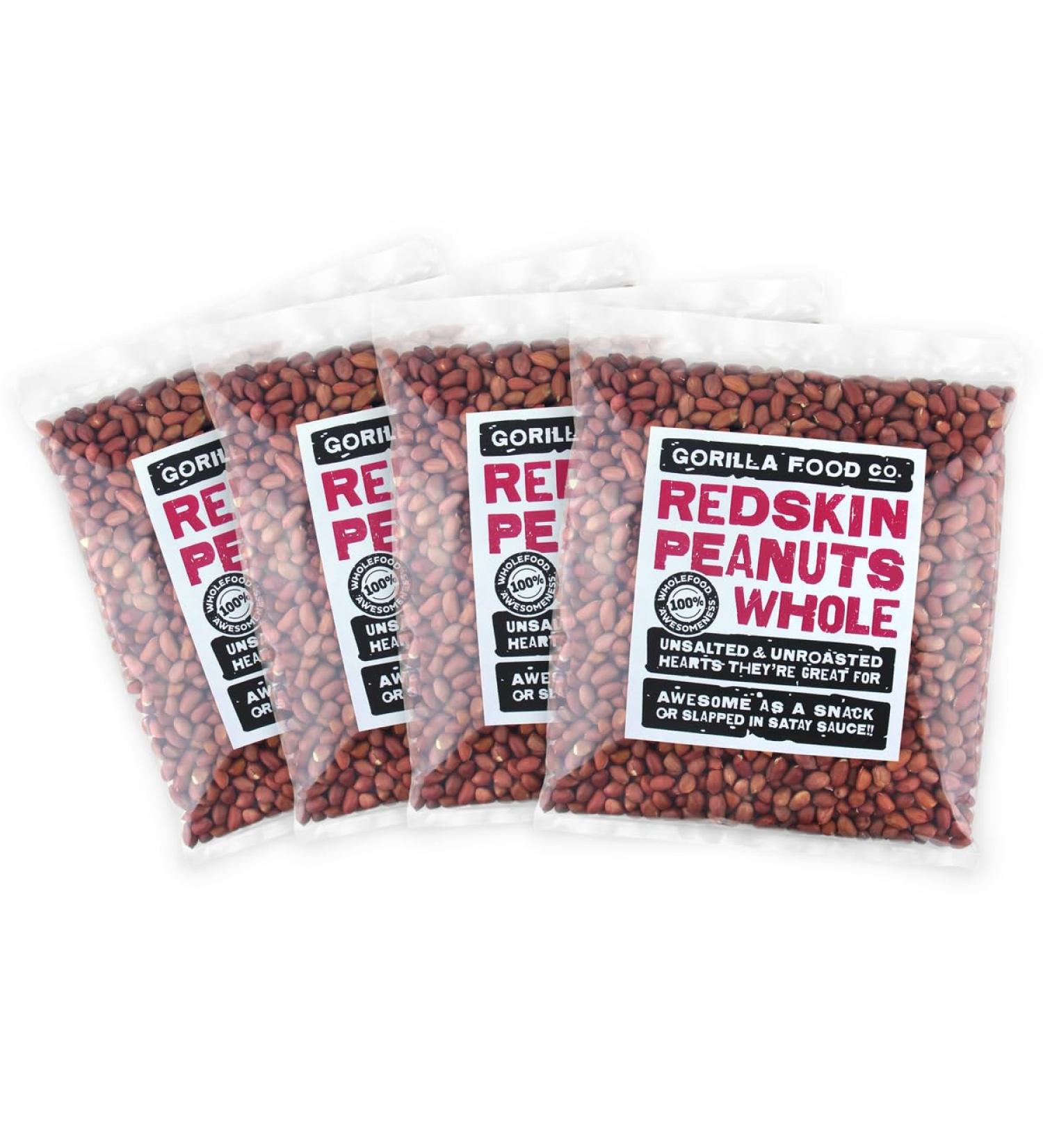 Gorilla Food Co. Redskin Peanuts Whole - 3.2kg (4 Packs) - Buy Online on GoSupps.com