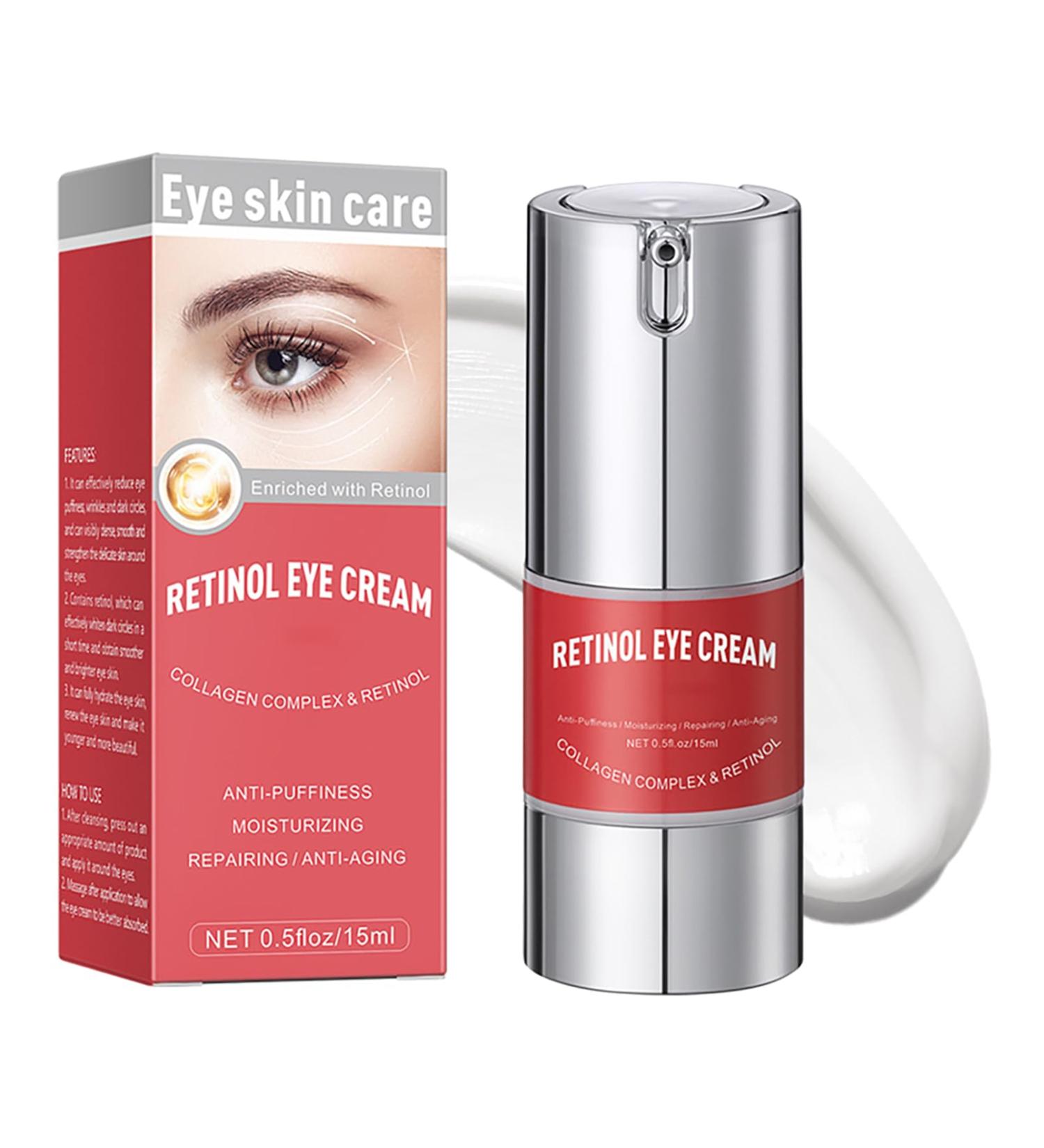 Retinol Eye Cream - Eye Cream for Dark Circles and Puffy Eyes - Retinol Eye Cream Anti Aging - Moisture Hydrate Plump Skin - Smooth Tender Firm Lift Elasticity - Fade Wrinkle Dullness Restore Radiance - Buy Online on GoSupps.com