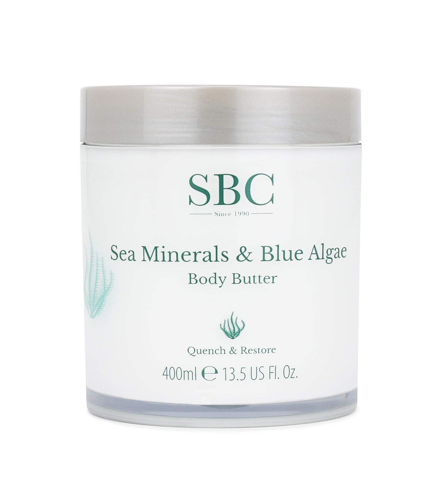 SBC Skincare Sea Minerals & Blue Algae Body Butter - 400ml | Hydrating Body Lotion With Hyaluronic Acid | Body Butter For Men And Women | Vegan Friendly Body Moisturiser | Body Cream For Dry Skin - Buy Online on GoSupps.com