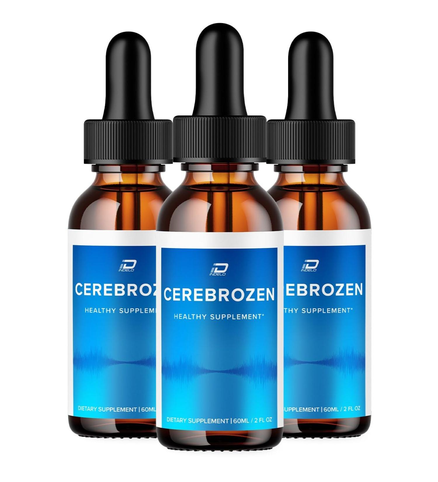 Indelo Cerebrozen Tinnitus Ear Drops - Cerebrozen 24 Cerebrozen Liquid Drops Cerebrozen Reviews Cerebrozen Drops for Ear Relief (3 Pack - 180 ML) - Buy Online on GoSupps.com
