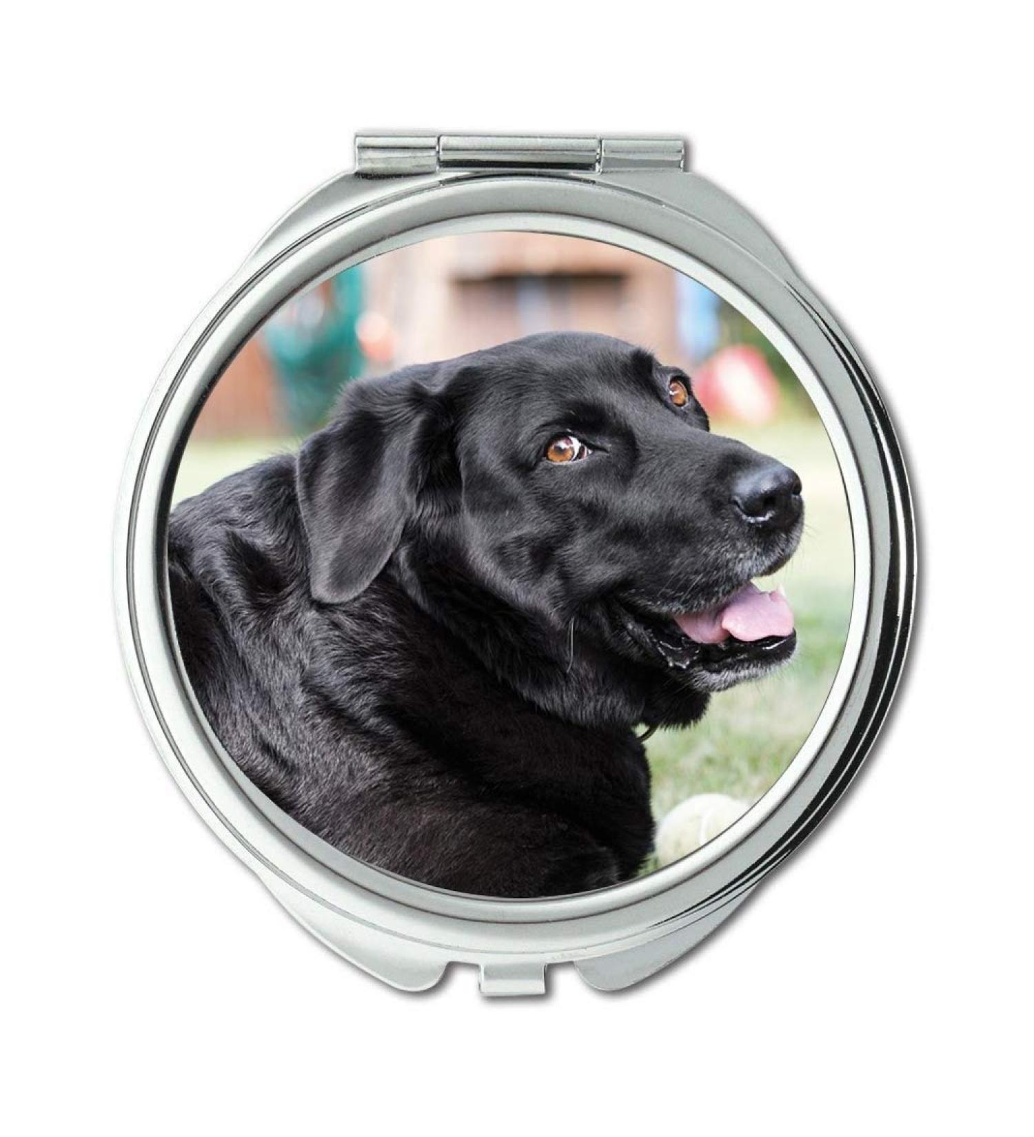 Mirror Compact Mirror Labrador Dog Pet Black Laugh Laughs Happy Pocket Mirror portable mirror - Buy Online on GoSupps.com