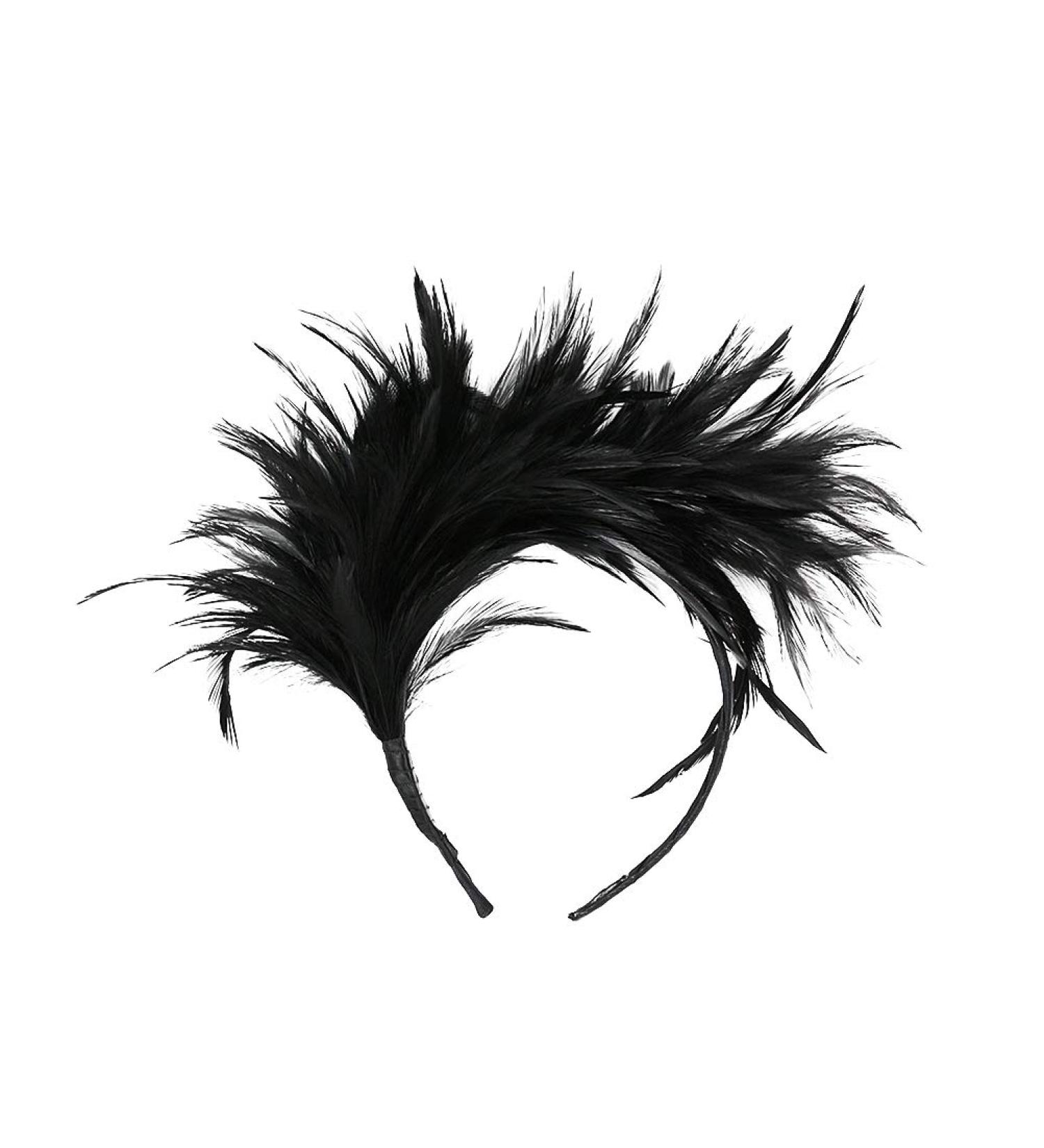 Lurrose 20s Feather Headband - Vintage Black Hairband for Weddings & Gatsby Parties | International Shipping Available - Buy Online on GoSupps.com