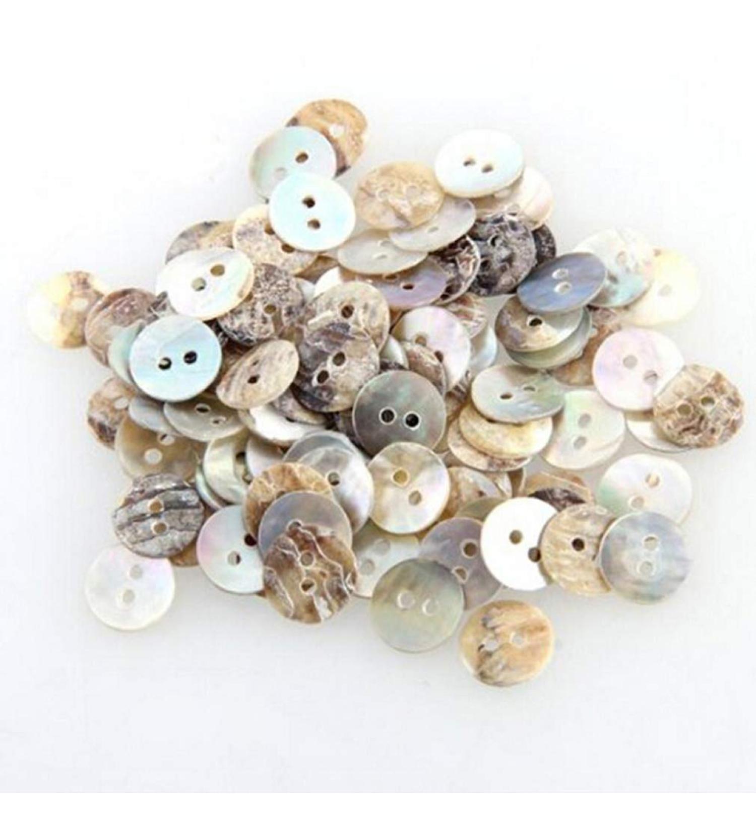 1000 Pcs 10mm 2-Hole Natural Shell Buttons - Mother of Pearl Round Buttons for Sewing Crafts - Buy Online on GoSupps.com