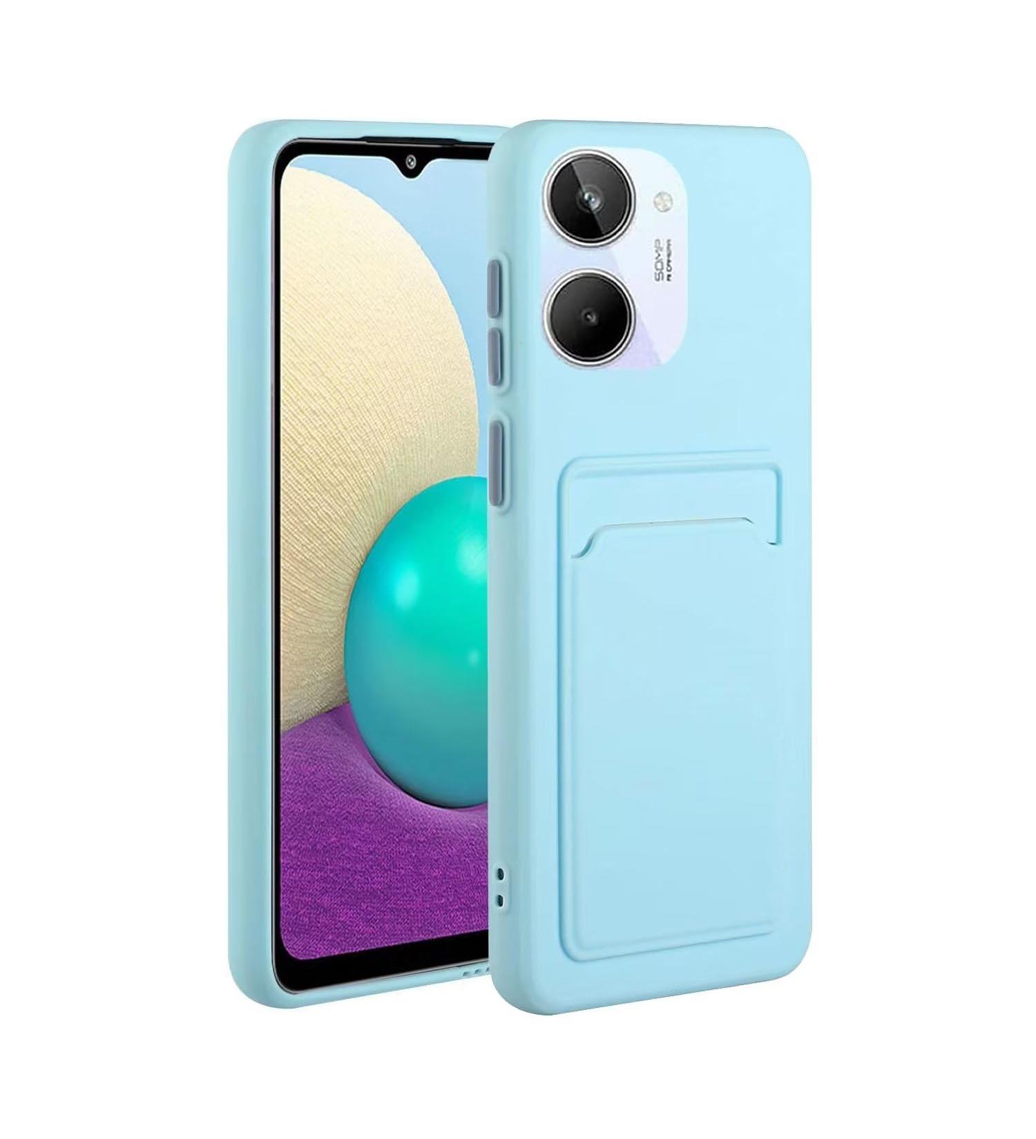 Tivenfezk Nadoli Silicone Case for Oppo Realme 10 4G - Ultra Thin Shockproof TPU Wallet Cover with Credit Card Holder - Blue Protective Mobile Phone Case - Buy Online on GoSupps.com