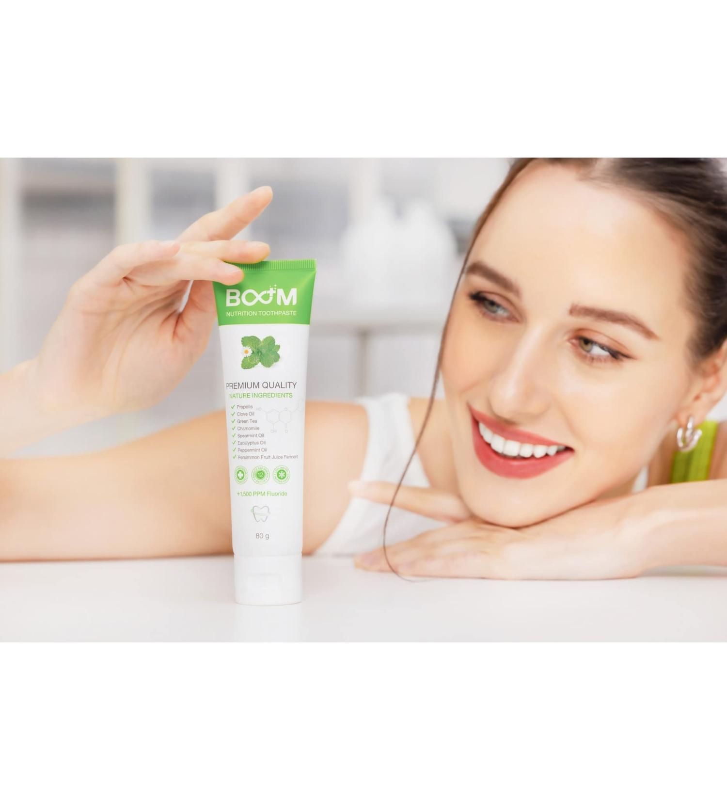 Shop Boom Nutrition Toothpaste | Nutritional Extracts & Essential Oils for a Healthier Smile - International Shipping Available - Buy Online on GoSupps.com