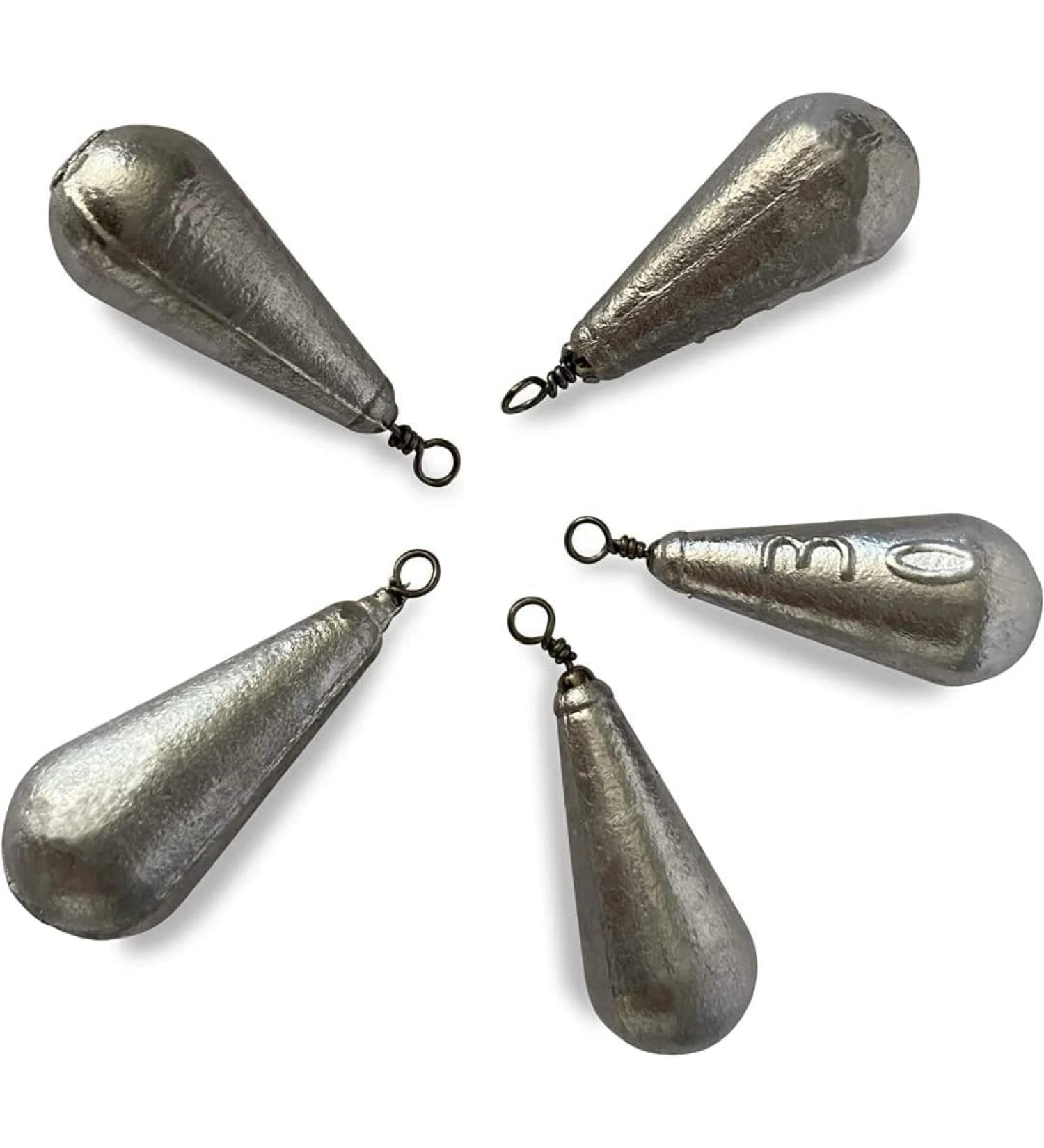 Beauty Shop 5X Pear Lead with Swivel Eyelet 20-120g Ground Lead Sea Lead Olive Lead Fishing Lead 5x 30g