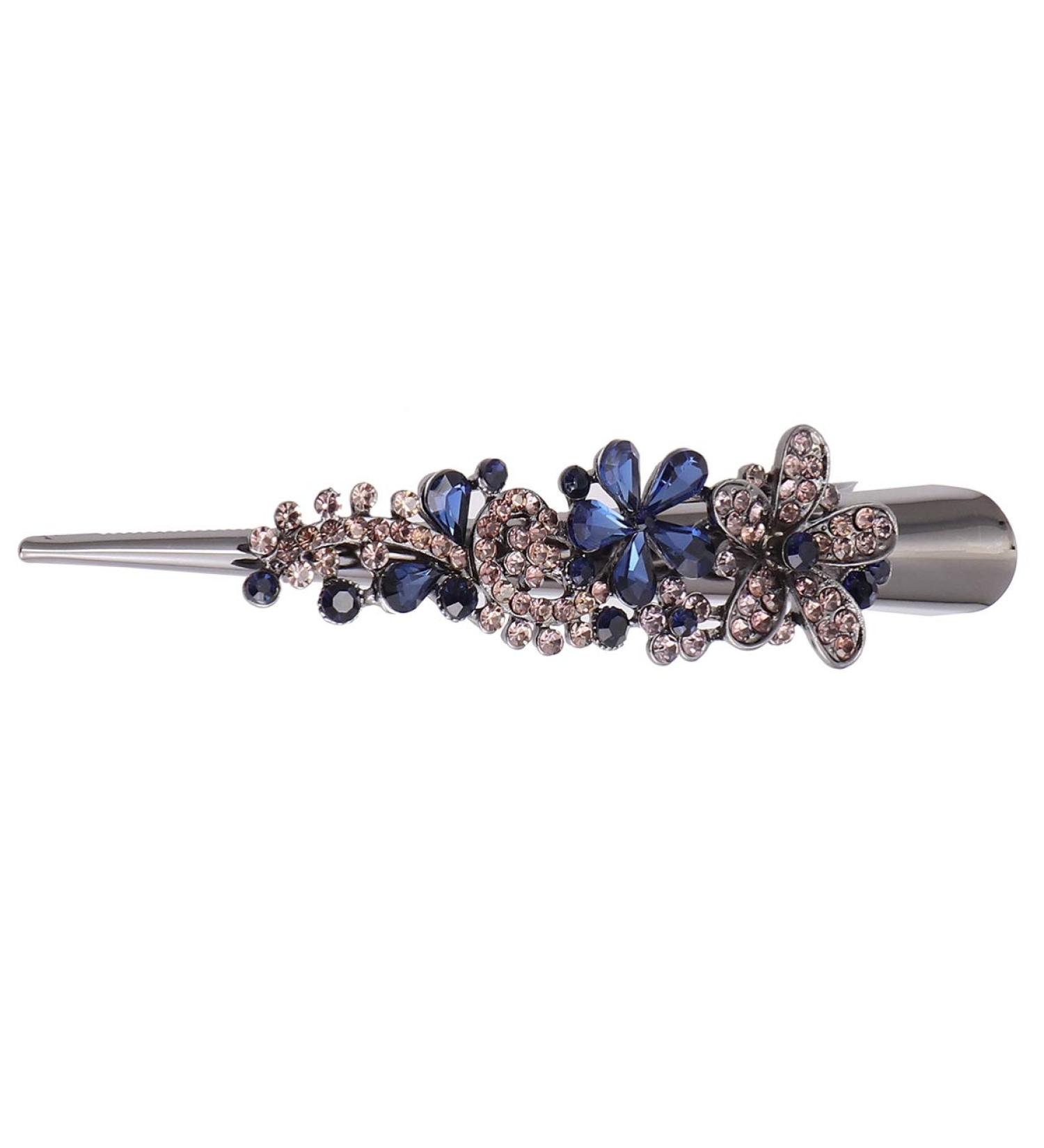 FRCOLOR 1Pc large rhinestone alligator clips clip big hairpin Fashion France metal clip flower clips money clip non-slip curlers french decor wallet crystal hair accessories Dark Blue - Buy Online on GoSupps.com