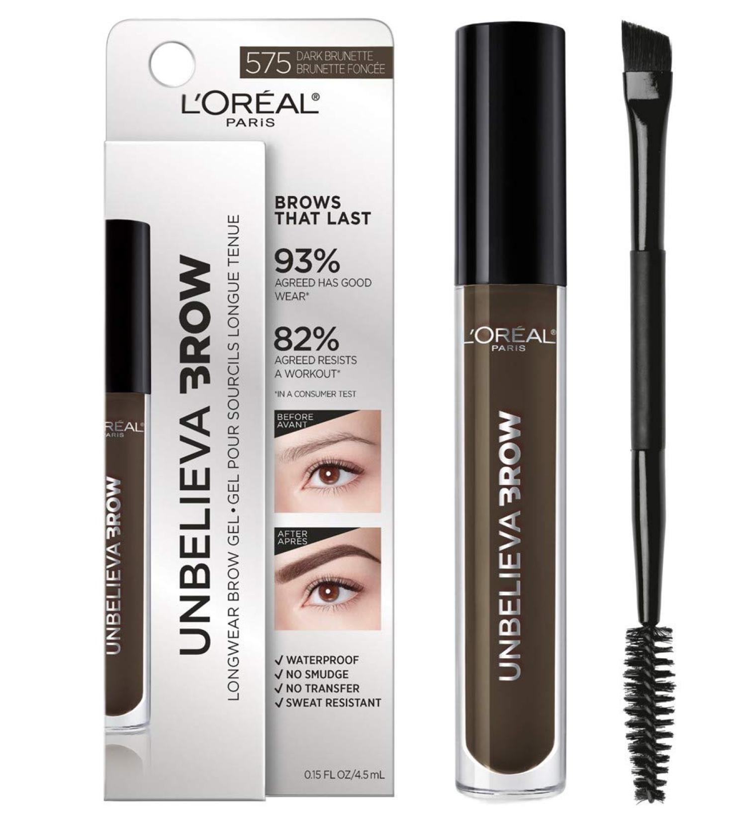 L'Oreal Paris Unbelieva-Brow Tinted Waterproof Brow Gel in Dark Brunette - 575 - Buy Online on GoSupps.com