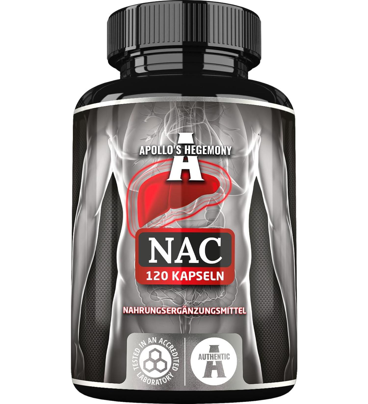 NAC 500 mg | N-acetyl L-cysteine | 120 Vegan Capsules | Supports Liver Function & Reduces Oxidative Stress | Apollo s Hegemony - Buy Online on GoSupps.com