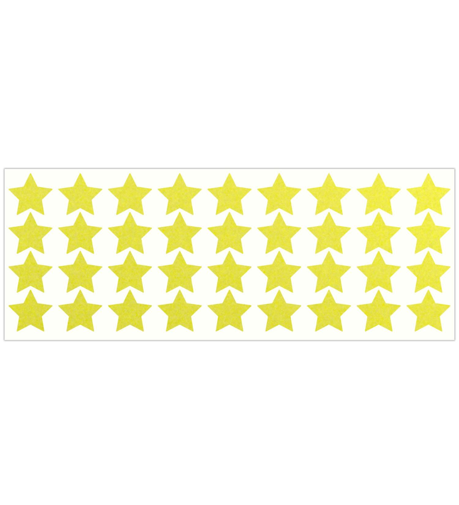 LiteMark Reflective 1 Inch Stars Sticker Decals for Helmets Bicycles Strollers Wheelchairs and More - Pack of 36 Lemon Yellow
