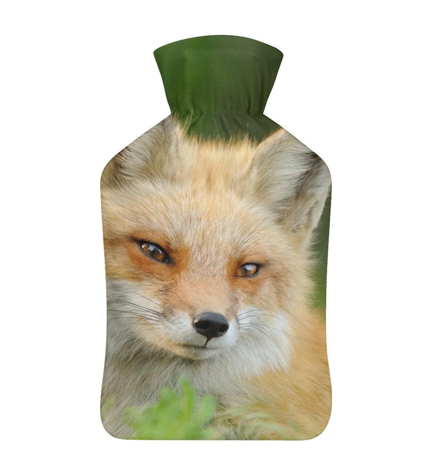 Fox Hot Water Bottle with Plush Cover | Hand Warmer for Adults & Kids | 26.5x15.3cm - International Shipping Available - Buy Online on GoSupps.com
