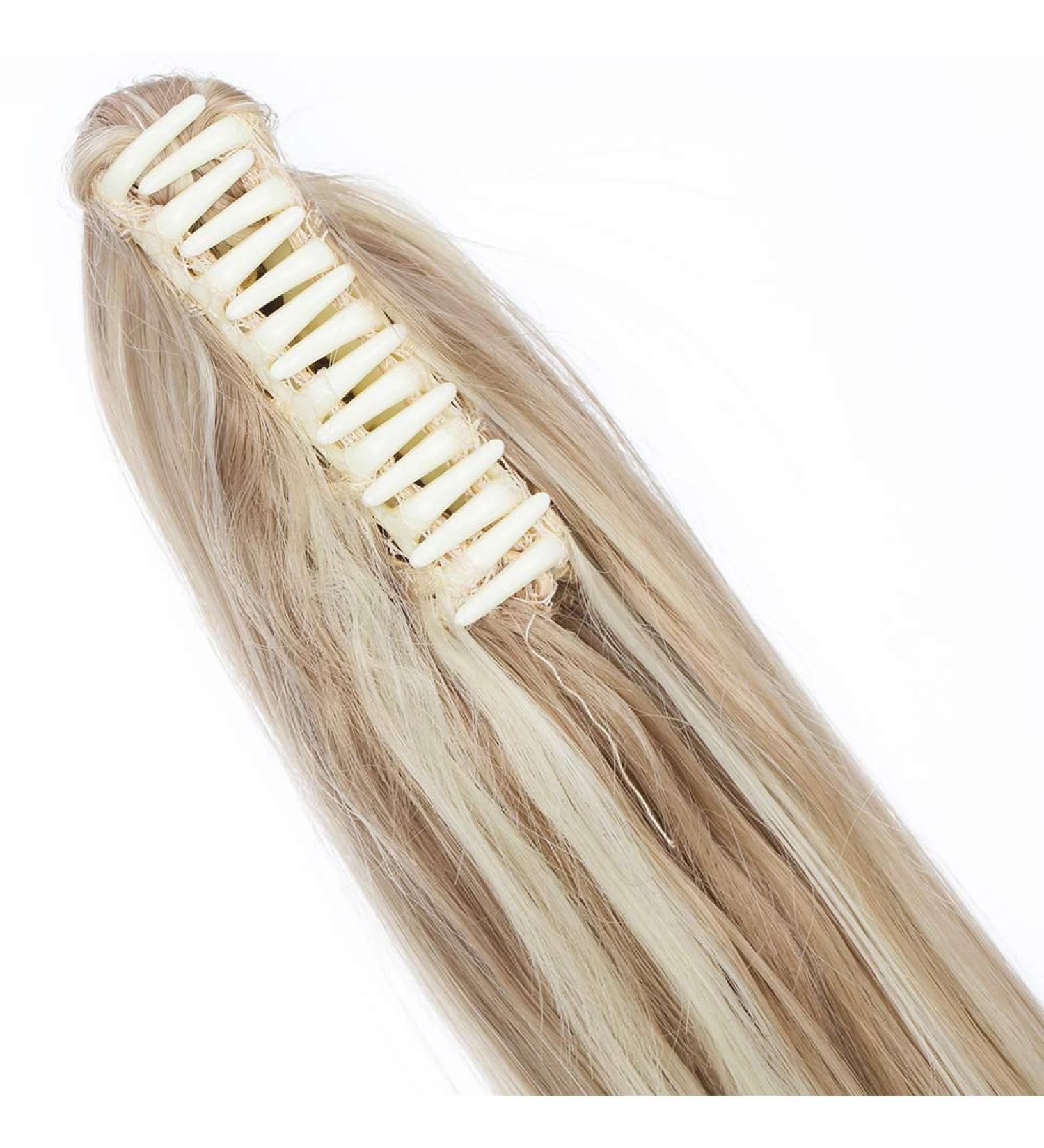 Ponytail Hair Extension - Heat Resistant Sandy Blonde Braid with Butterfly Clamp | 66 cm Realistic Look - Buy Online on GoSupps.com