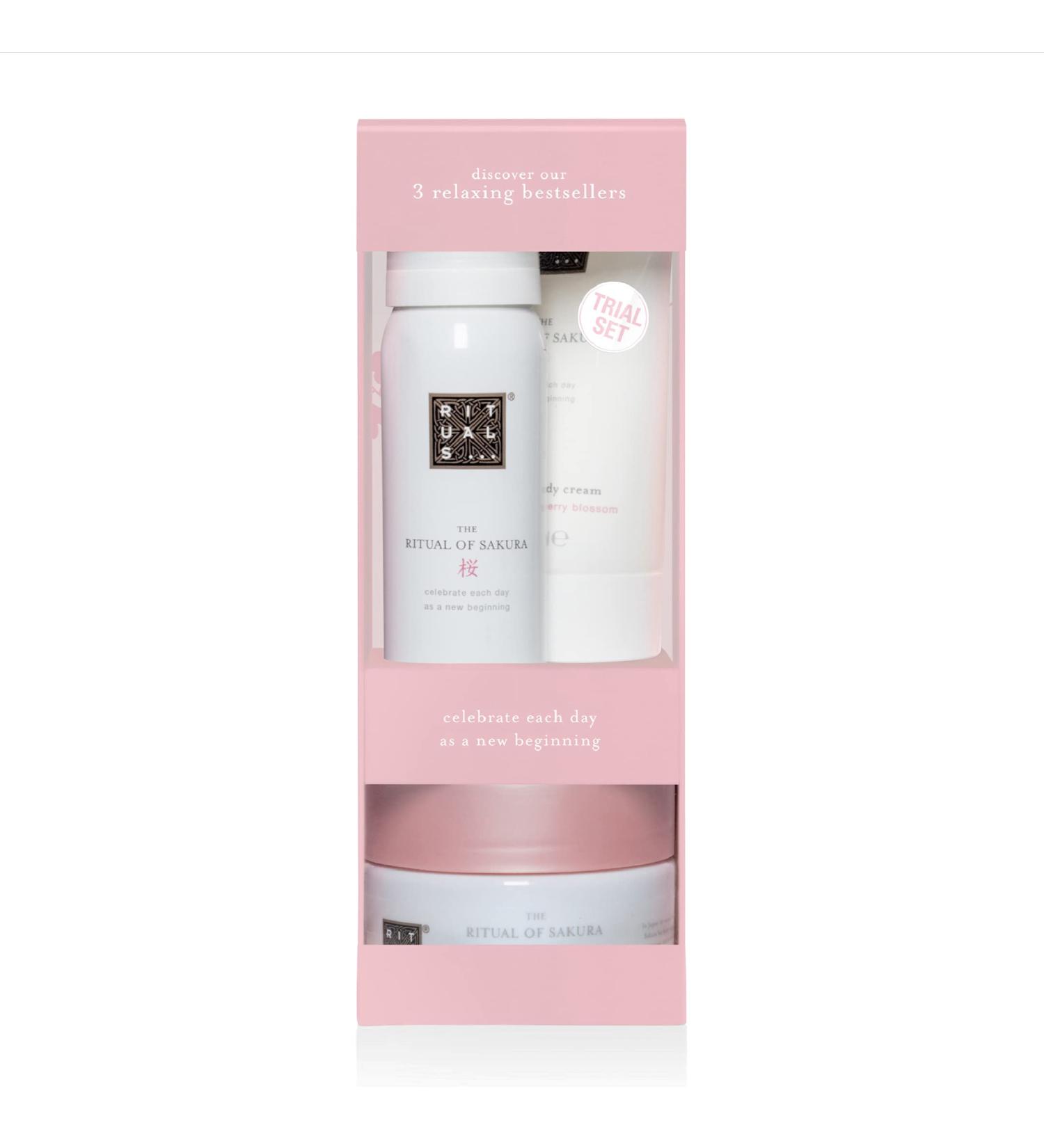 RITUALS Sakura Renewing Discovery Set: Foaming Shower Gel, Body Scrub & Cream with Rice Milk & Cherry Blossom - Buy Online on GoSupps.com