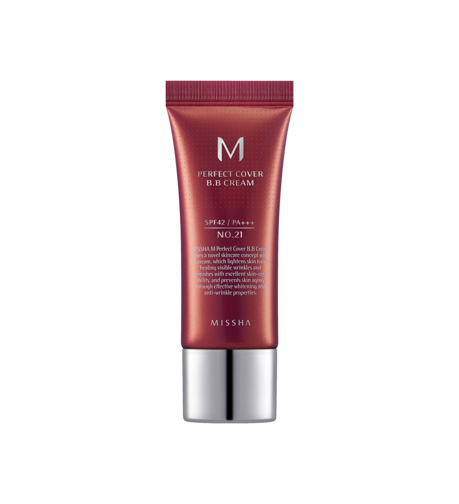MISSHA - Perfect Cover BB Cream 20ml | Shade #21 Light Beige | Perfect Coverage SPF 42 PA+++ | Hydration and UV Protection Multicolor 10g - Buy Online on GoSupps.com