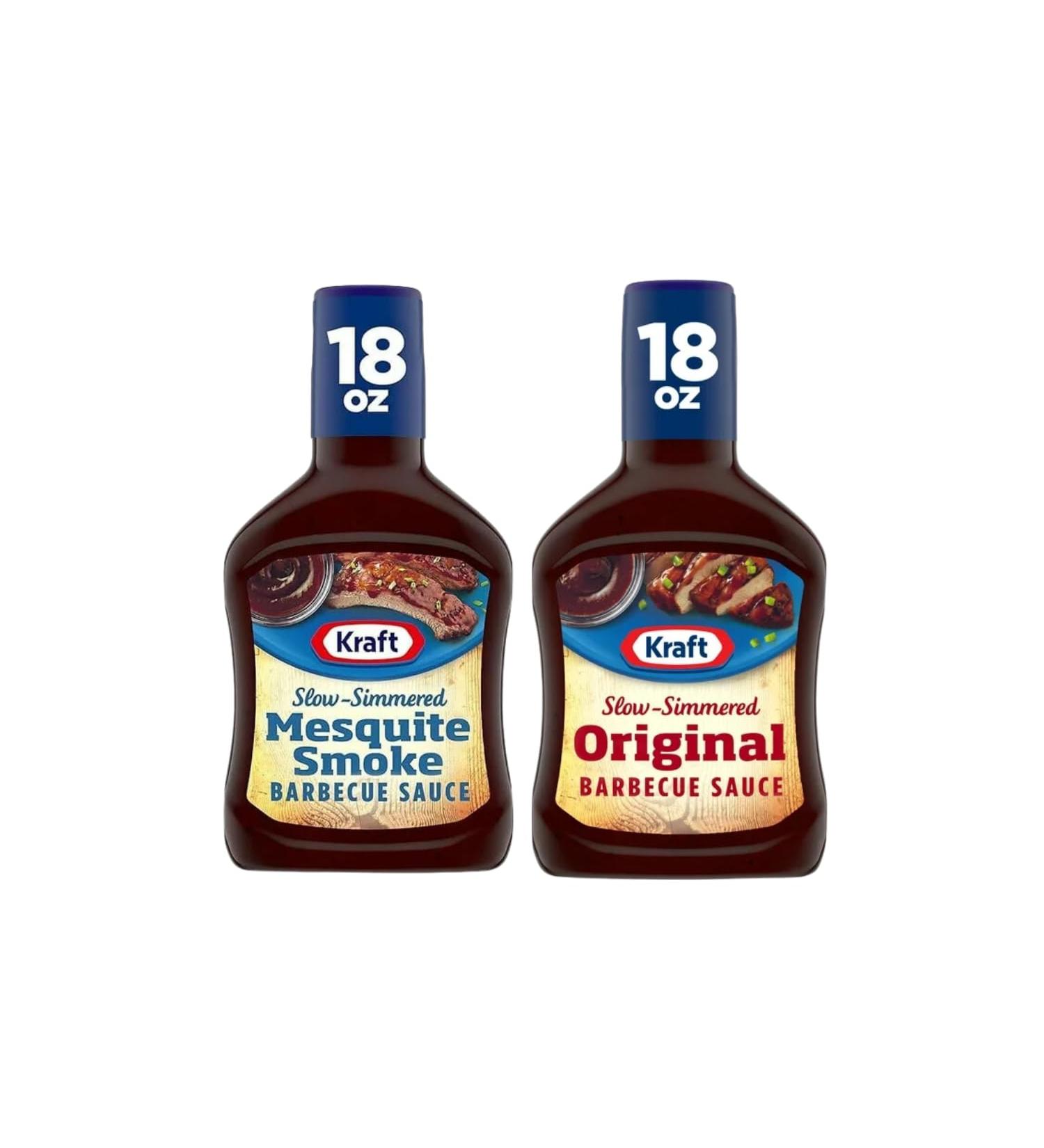 Kraft BBQ Mesquite Smoke 510g and Kraft Original Barbeque Sauce 510g | Perfect for Marinade Condiment or Dipping Sauce | 2 Pack - Buy Online on GoSupps.com