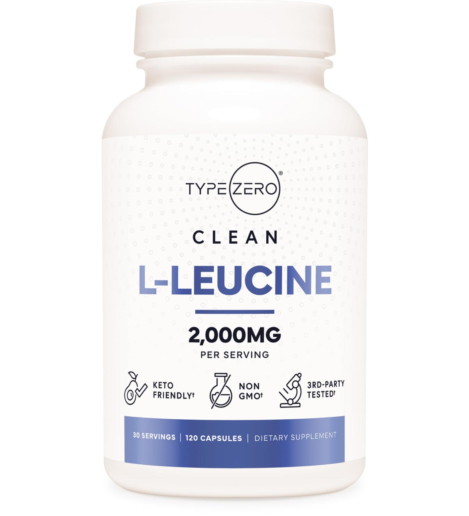 Type Zero L-Leucine Capsules (2000mg per Serving) 120 Capsules - 30 Servings - Buy Online on GoSupps.com
