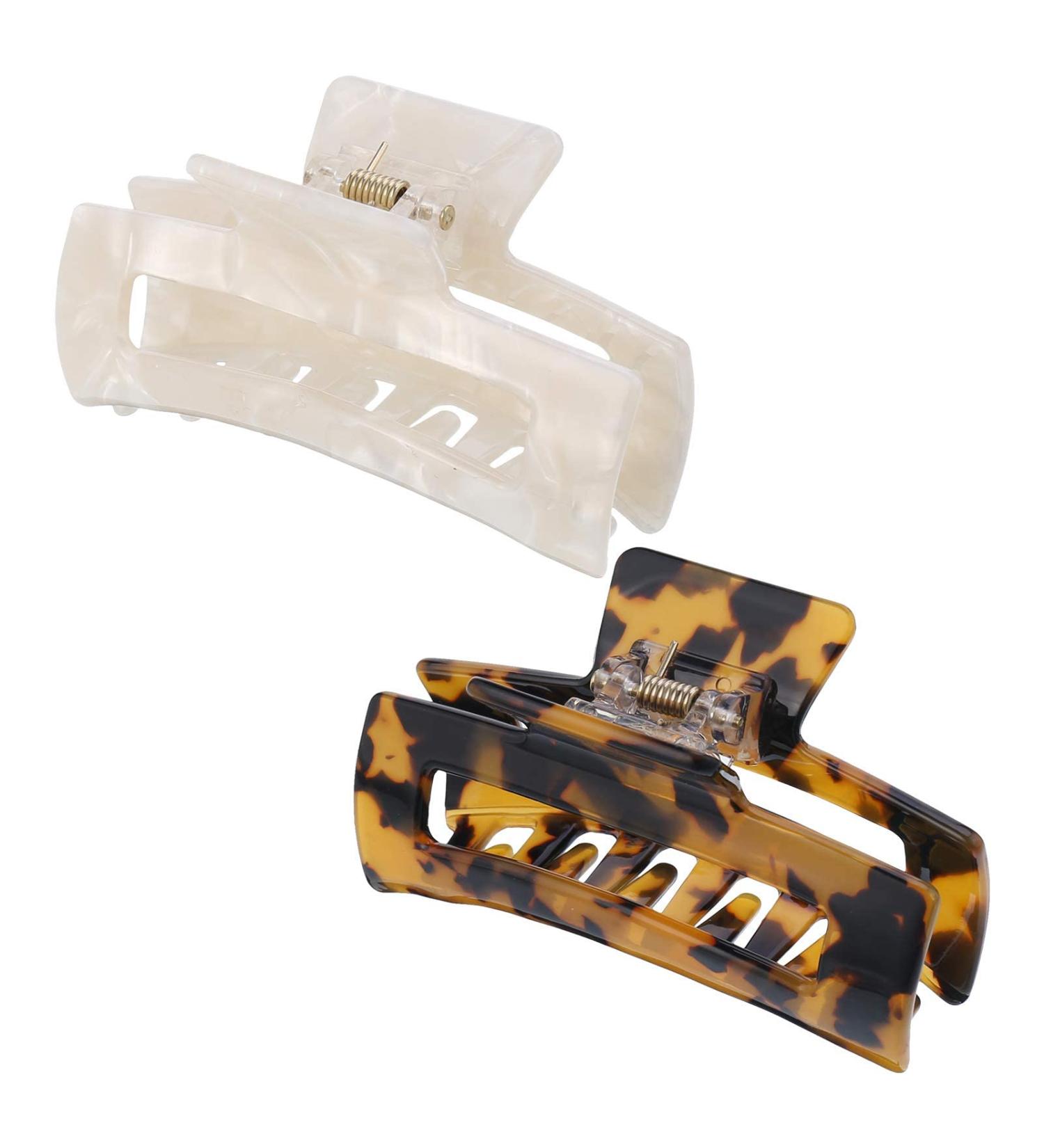 QINREN 2-Pack Large Acetate Hair Claw Clips for Women Stylish Hair Accessories for Decoration & Secure Styling - Buy Online on GoSupps.com