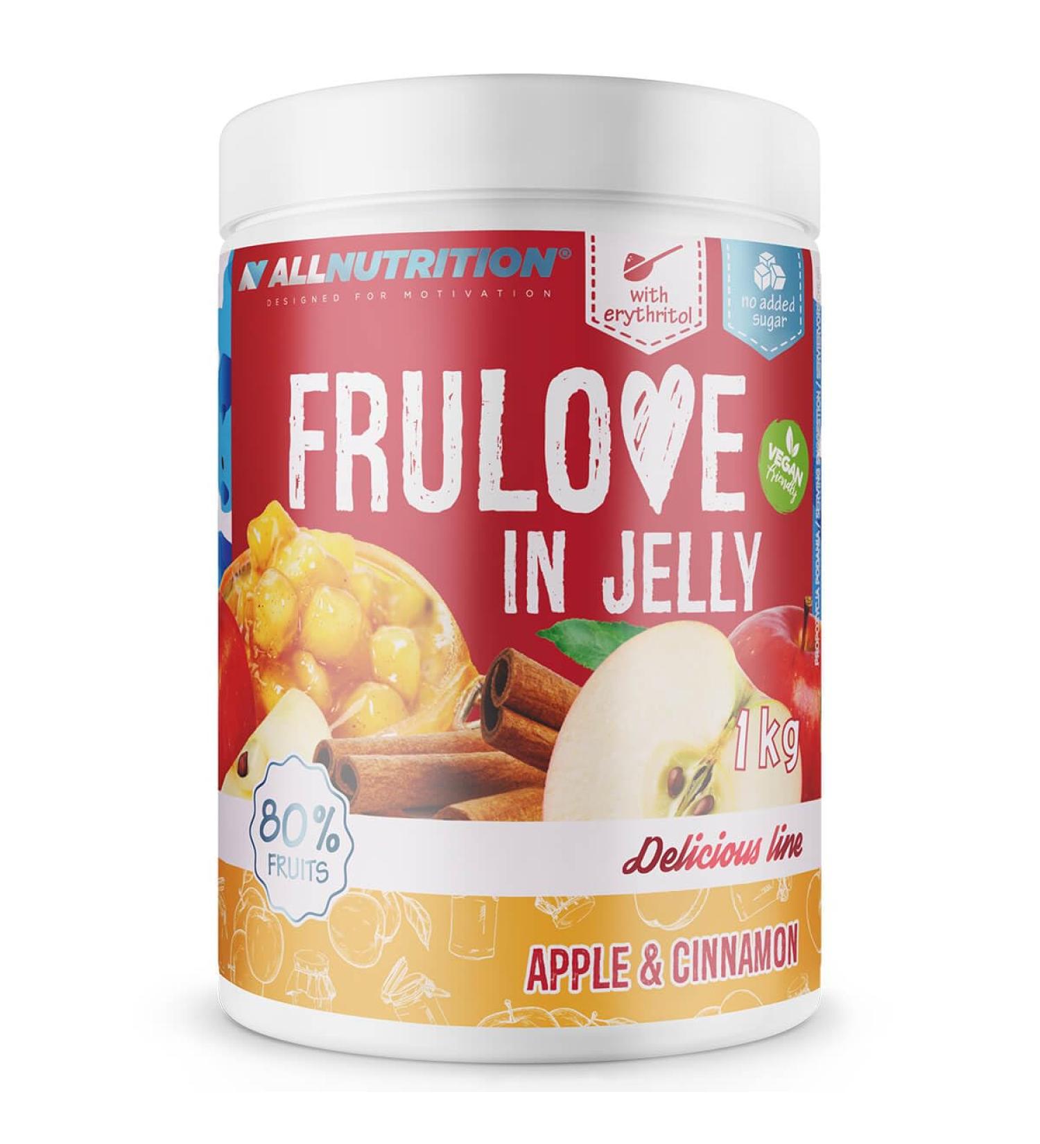 ALLNUTRITION Frulove In Jelly Winter Apple - 80% Fruit - Sugar Free Jelly Jam - Gluten Free - Healthy Snack - Low Calorie Treats - Vegan - 1000g - Buy Online on GoSupps.com