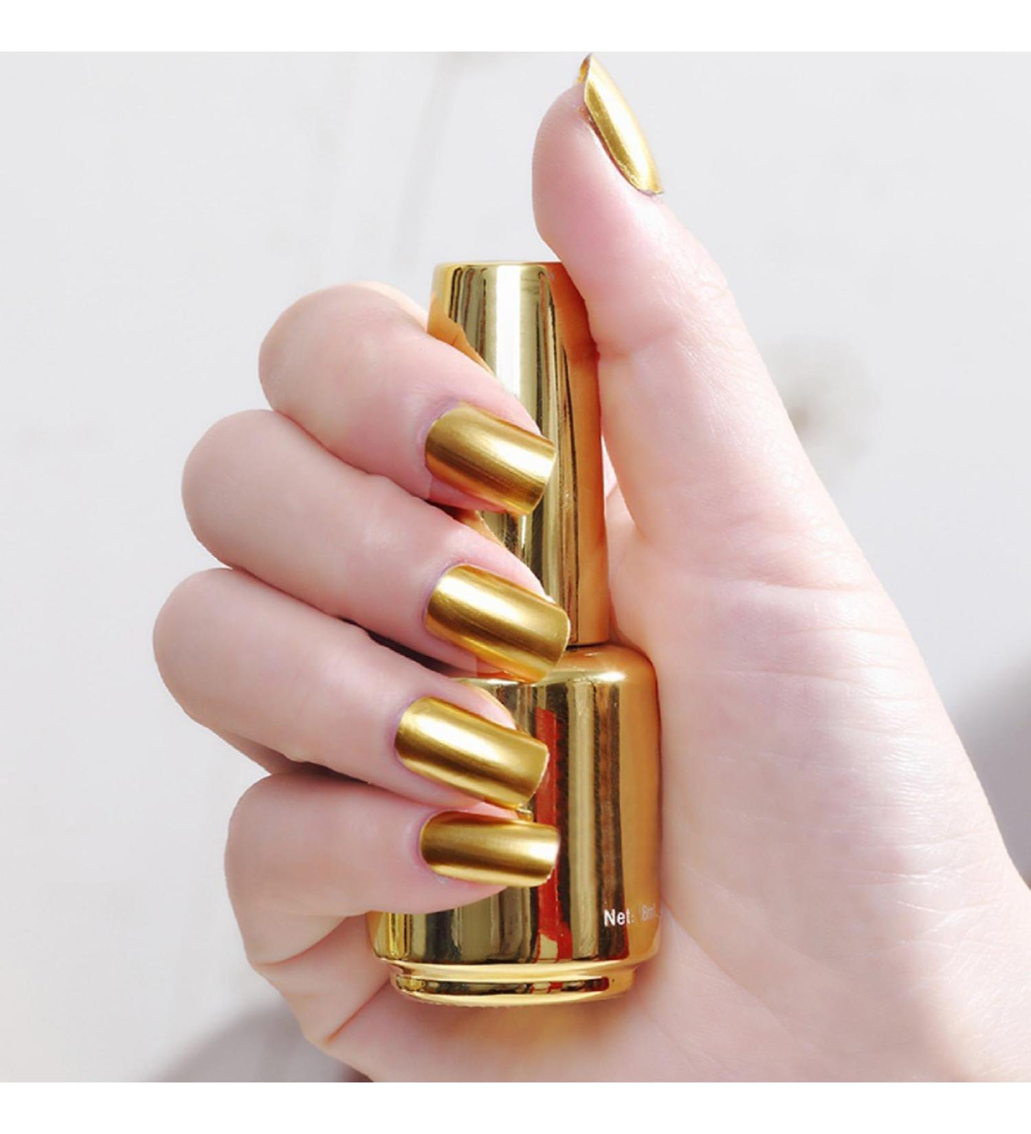 Buy 8ml Golden Mirror Nail Polish | Reflective Mirror Effect Manicure | Gorgeous DIY Nail Lacquers - International Shipping Available - Buy Online on GoSupps.com