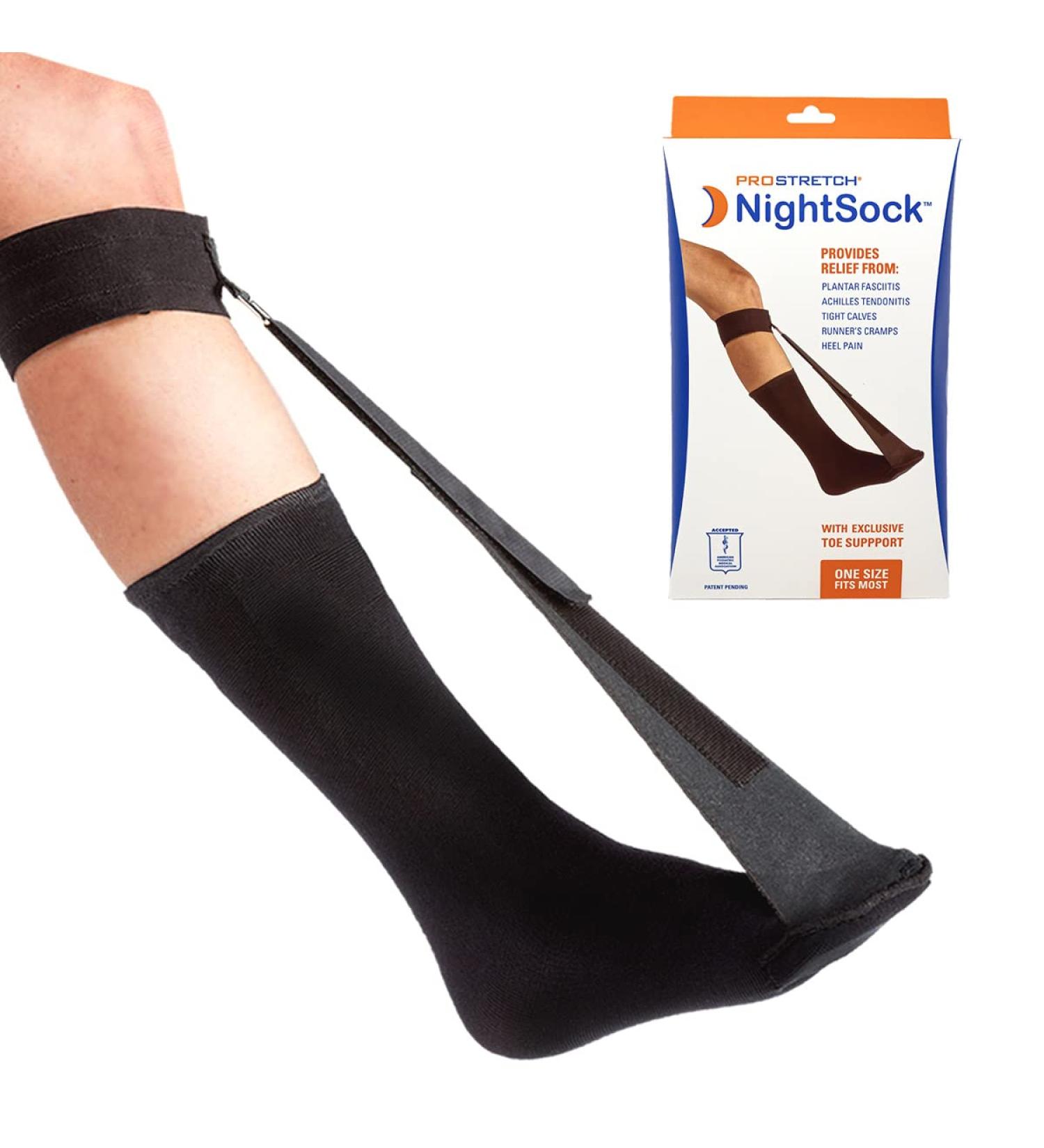 ProStretch NightSock for Plantar Fasciitis and Achilles Tendonitis with Toe Support - Alternative to Night Splint | OSFM - Buy Online on GoSupps.com