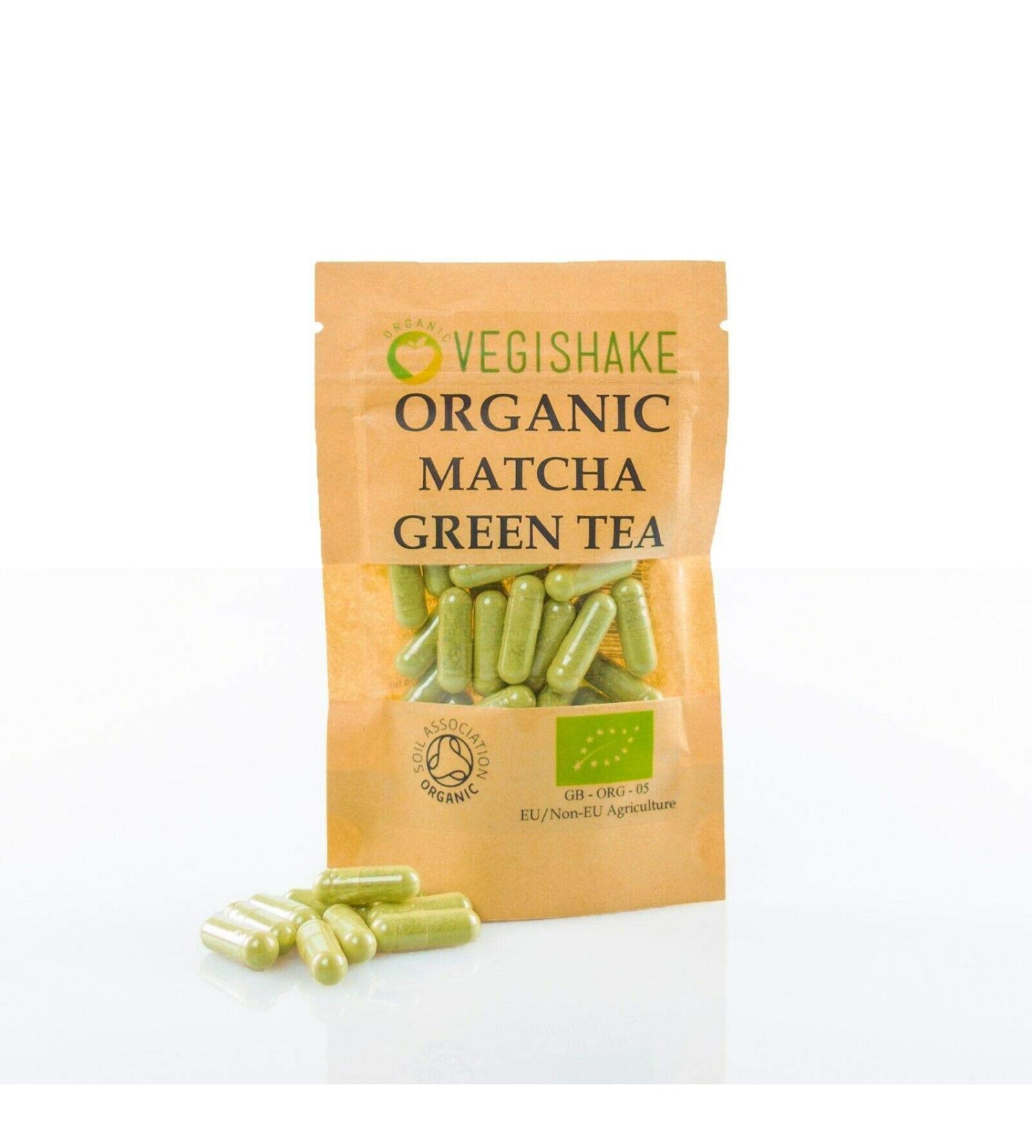 Organic Matcha Green Tea HPMC Capsule Energy EGCG Epigallocatechin Gallates Vegan Halal Kosher (30 Capsules) 30 count (Pack of 1) - Buy Online on GoSupps.com