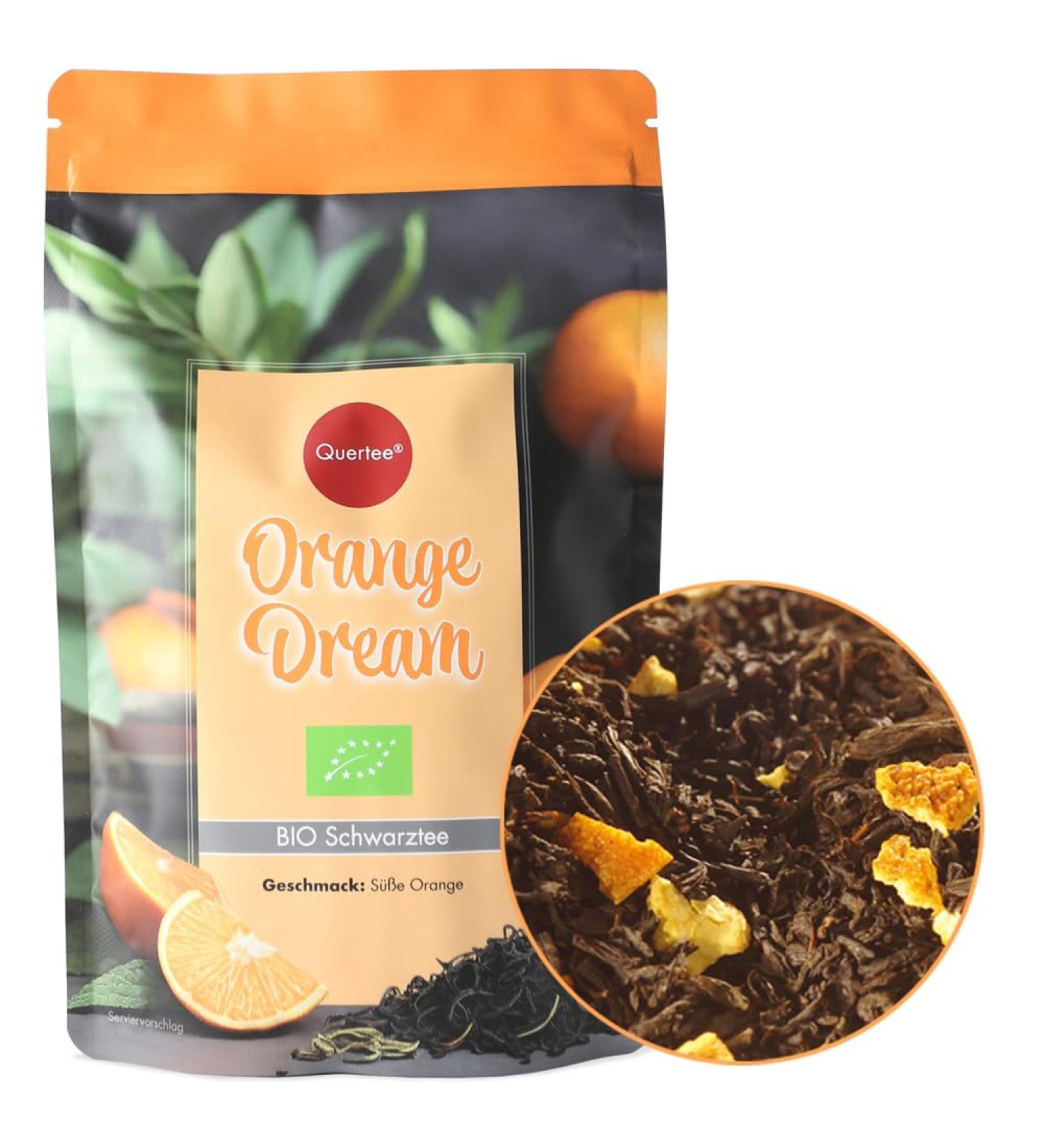 Quertee Quertee Organic Black Tea Orange Dream - Sweet orange flavor for moments of pure pleasure and for the senses - 200g of loose organic black tea (200g) - Buy Online on GoSupps.com