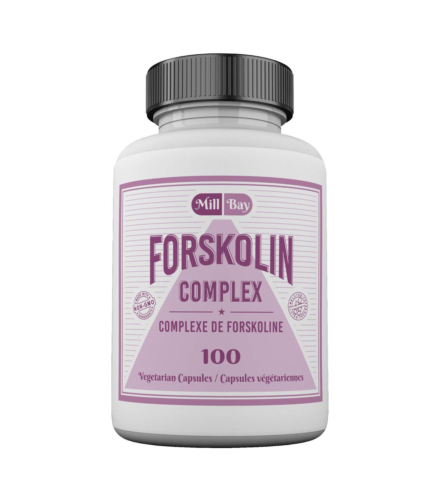 Mill Bay Forskolin Extract 500mg Supplement for Men & Women Helps Maintain Cardiovascular Health 100 Capsules - Buy Online on GoSupps.com