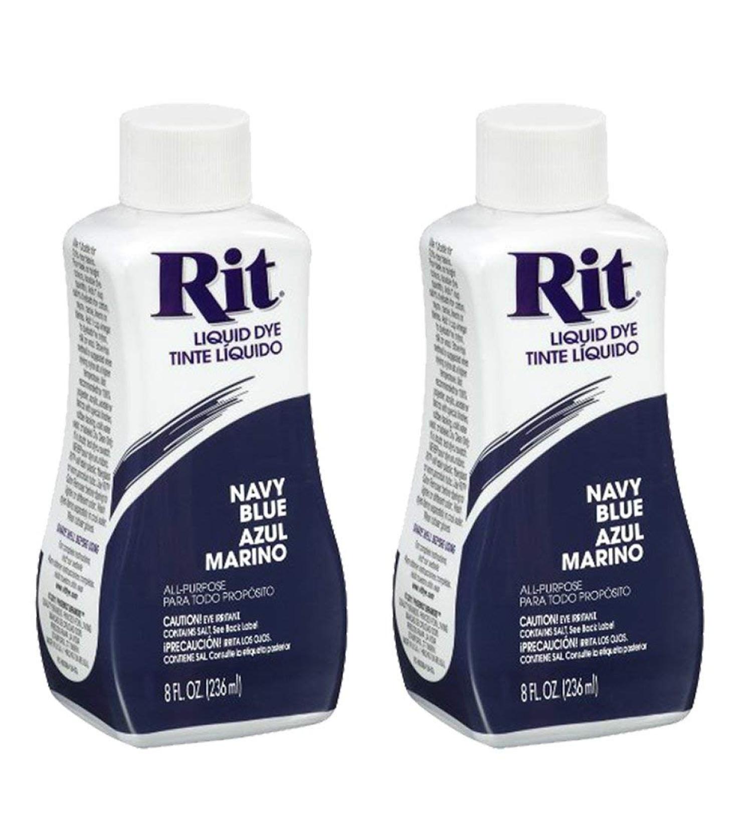 Rit Dye Liquid Fabric Dye 8oz Navy (2 Pack) - DIY Clothing Dyeing Solution - Buy Online on GoSupps.com